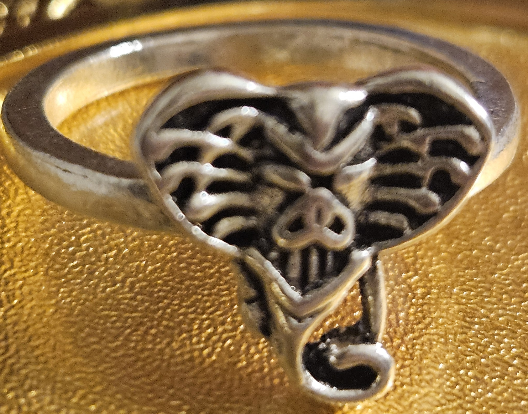 Alloy Plated Silver Elephant Ring Size 5