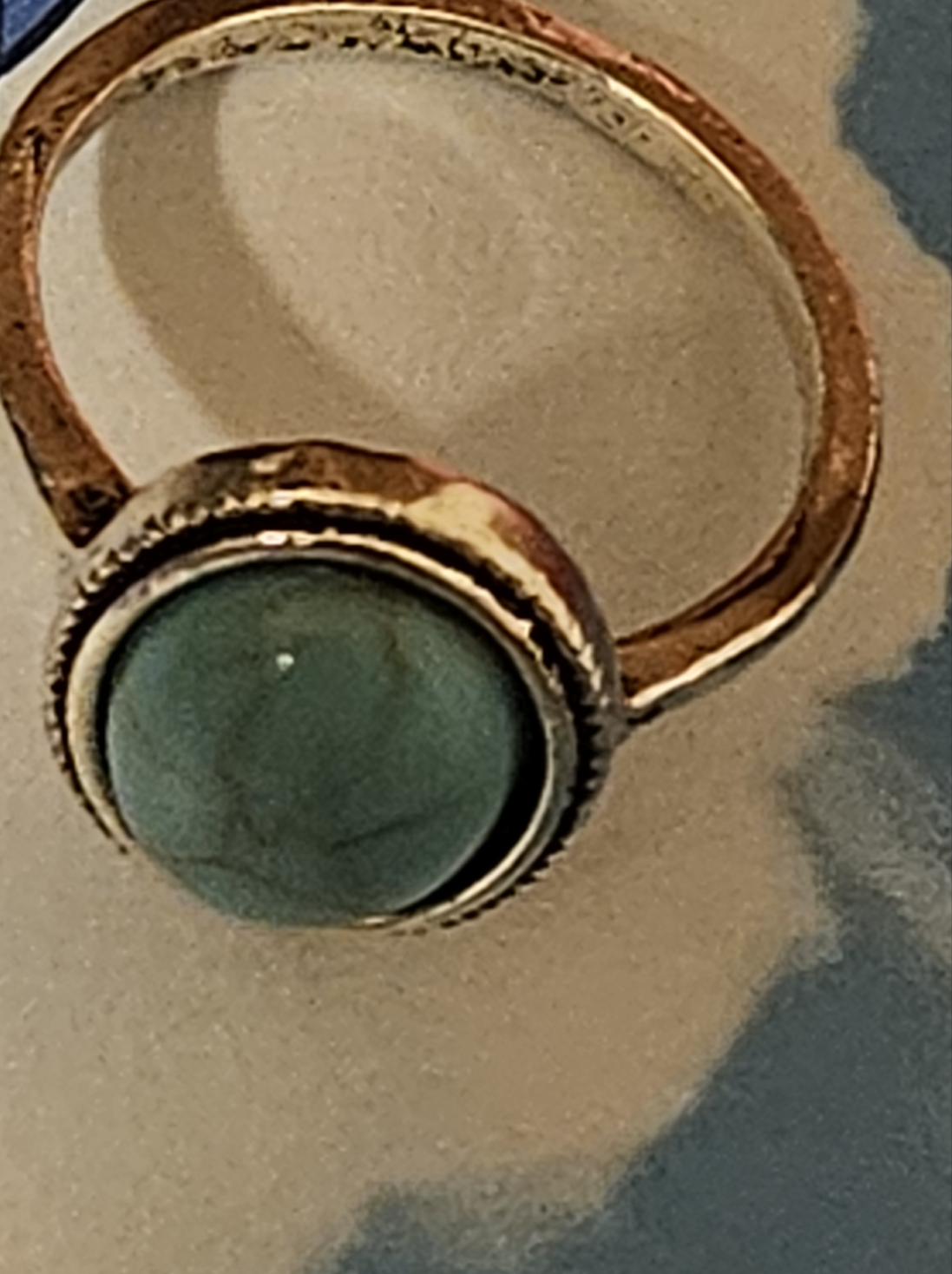 Stylish Faux Turquoise Silver-Plated Alloy Ring Size 5