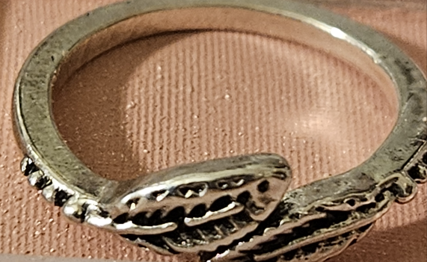 Leaf Design Alloy Silver Plated Ring Size 4.5