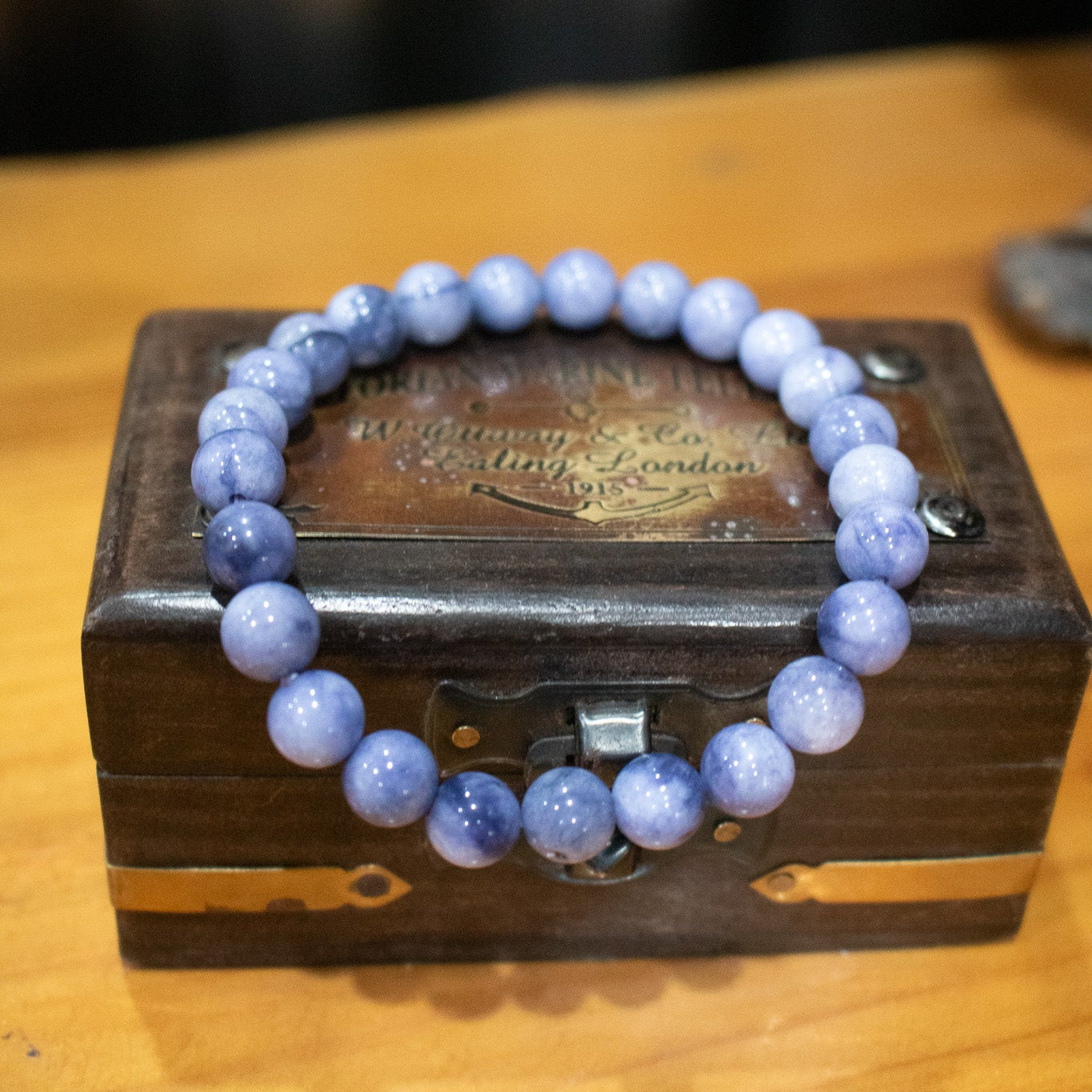 Tanzanite Stone Beaded Stretchy Bracelet