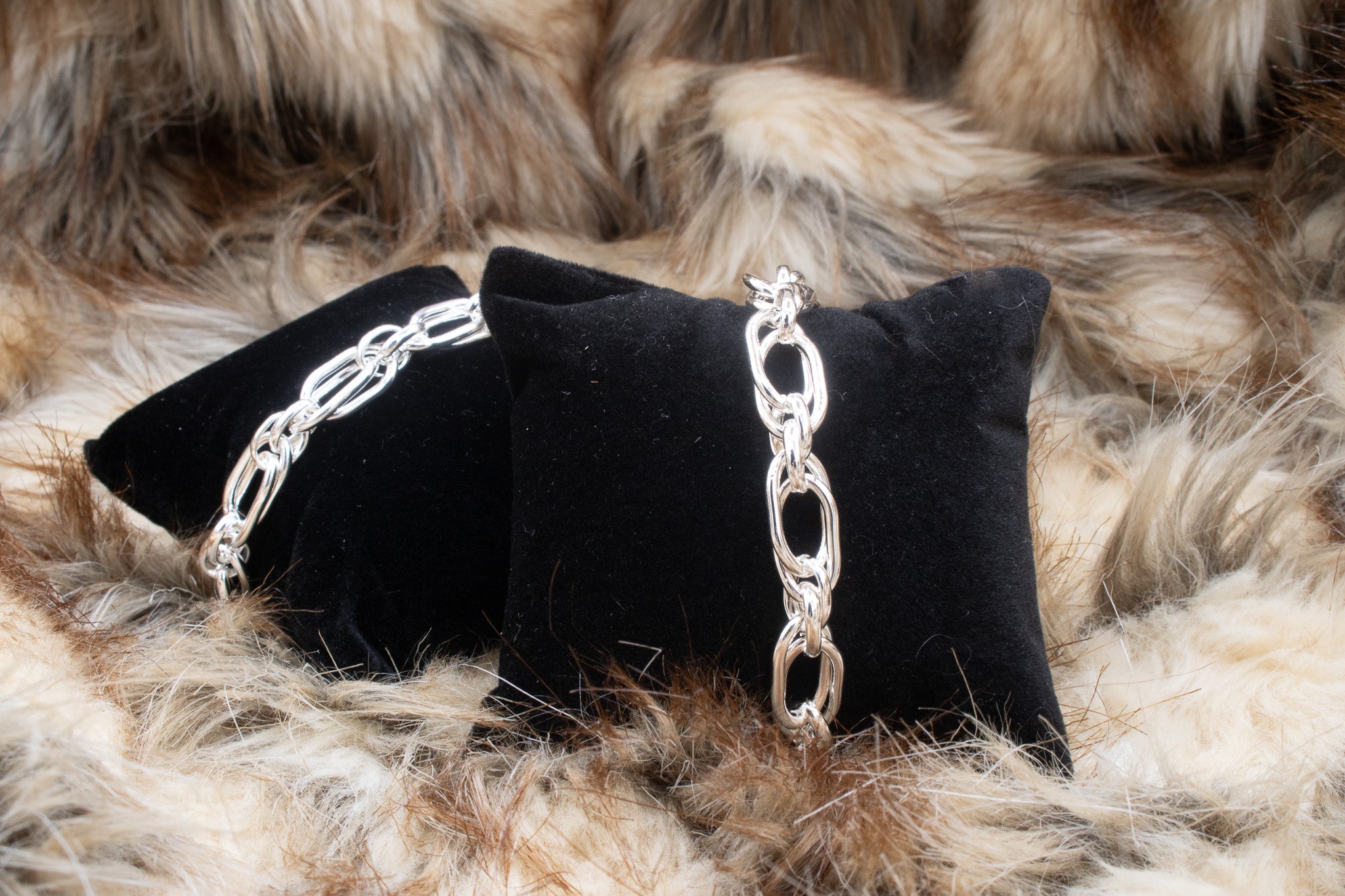 Silver Danty Double Chain Link Bracelet