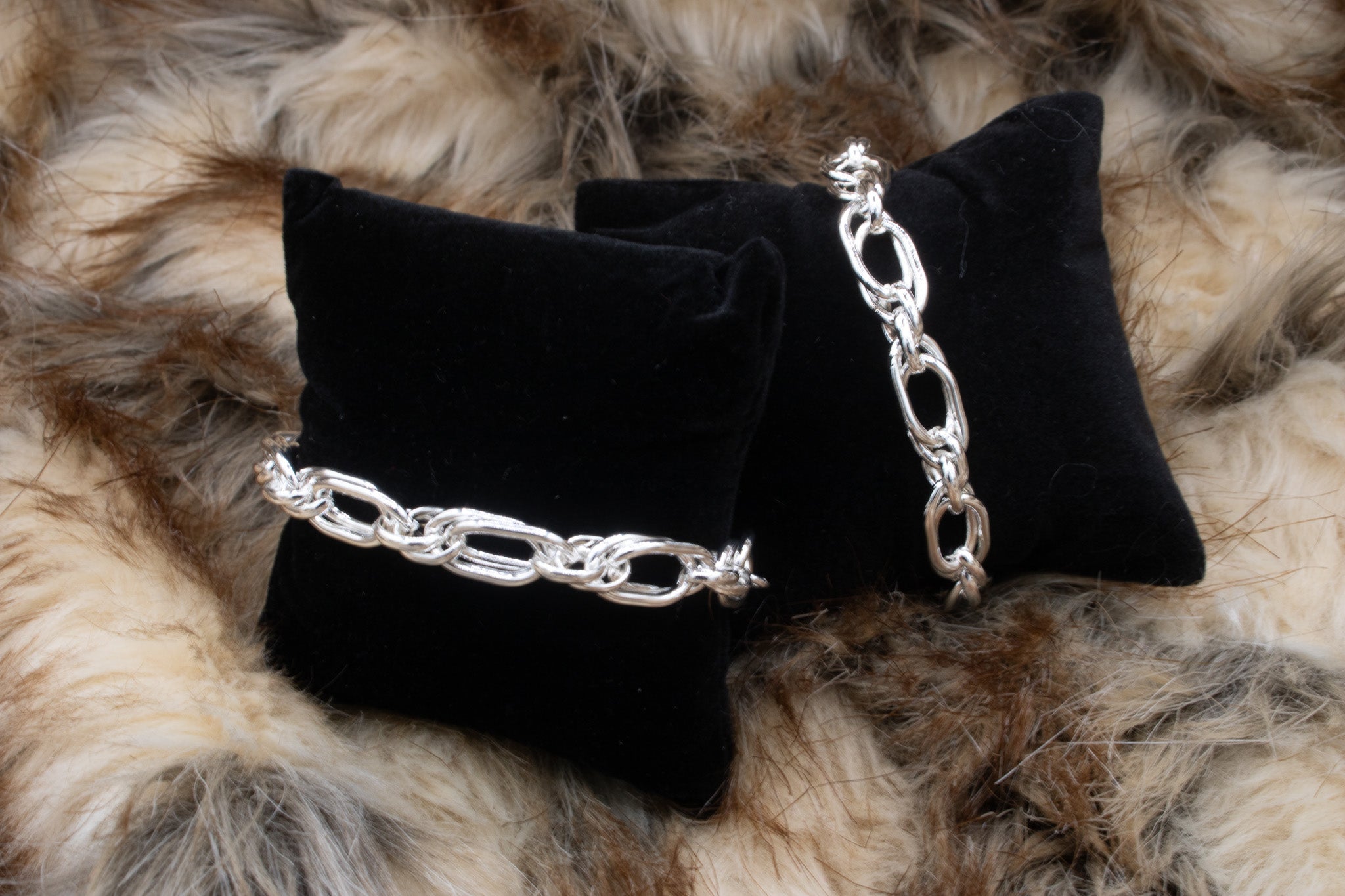 Silver Danty Double Chain Link Bracelet
