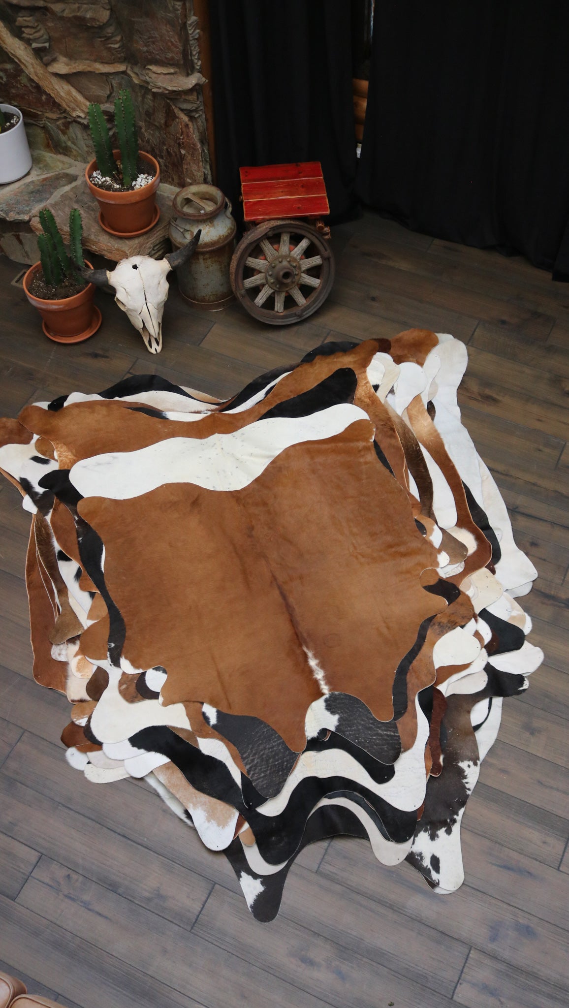 Vivid Cinnamon Cowhide Rug Made in Argentina
