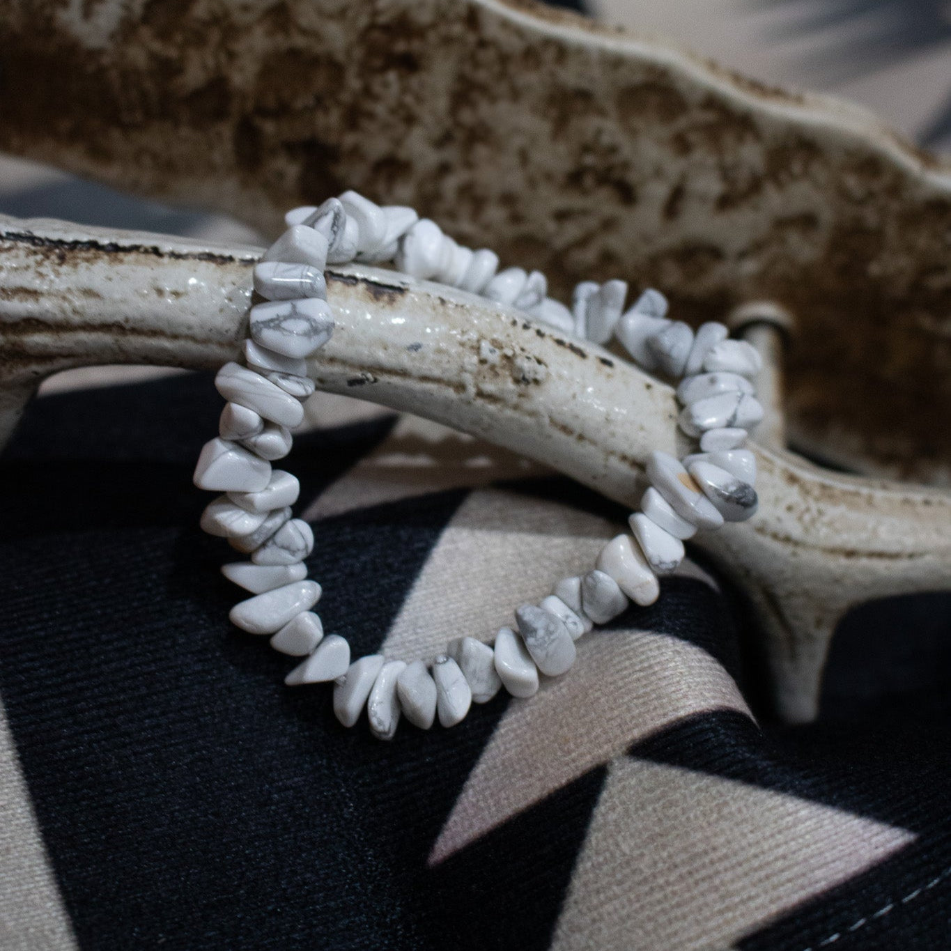 Healing Howlite Beaded Stretchy Bracelet