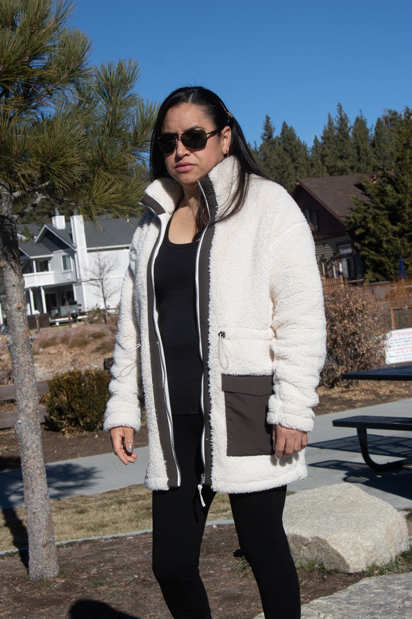 Te Verde Fleece Cream Colored Winter Coat