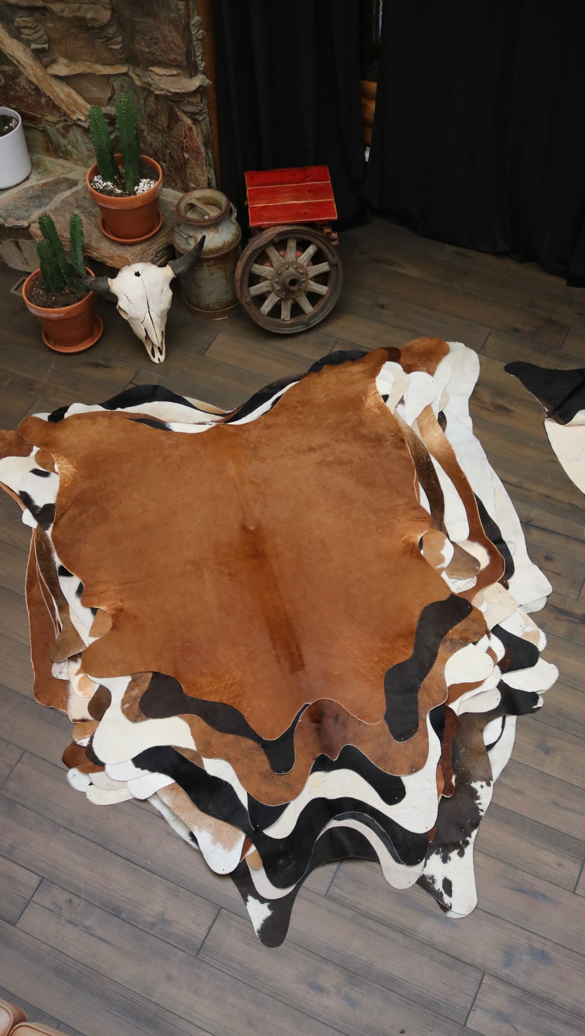 Vibrant Cinnamon Cowhide Handcrafted in Brazil