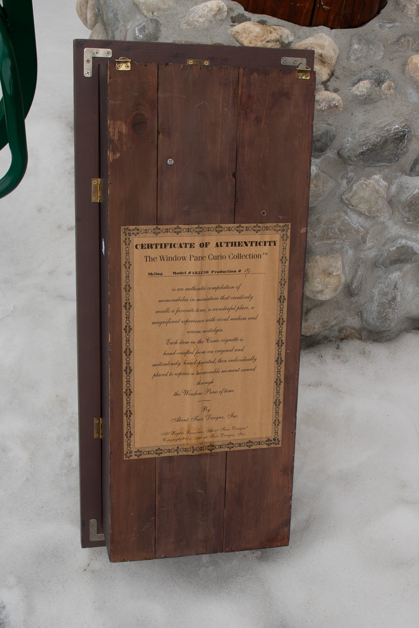 Curio Collection Skiing Model Windowpane with Certificate of Authenticity