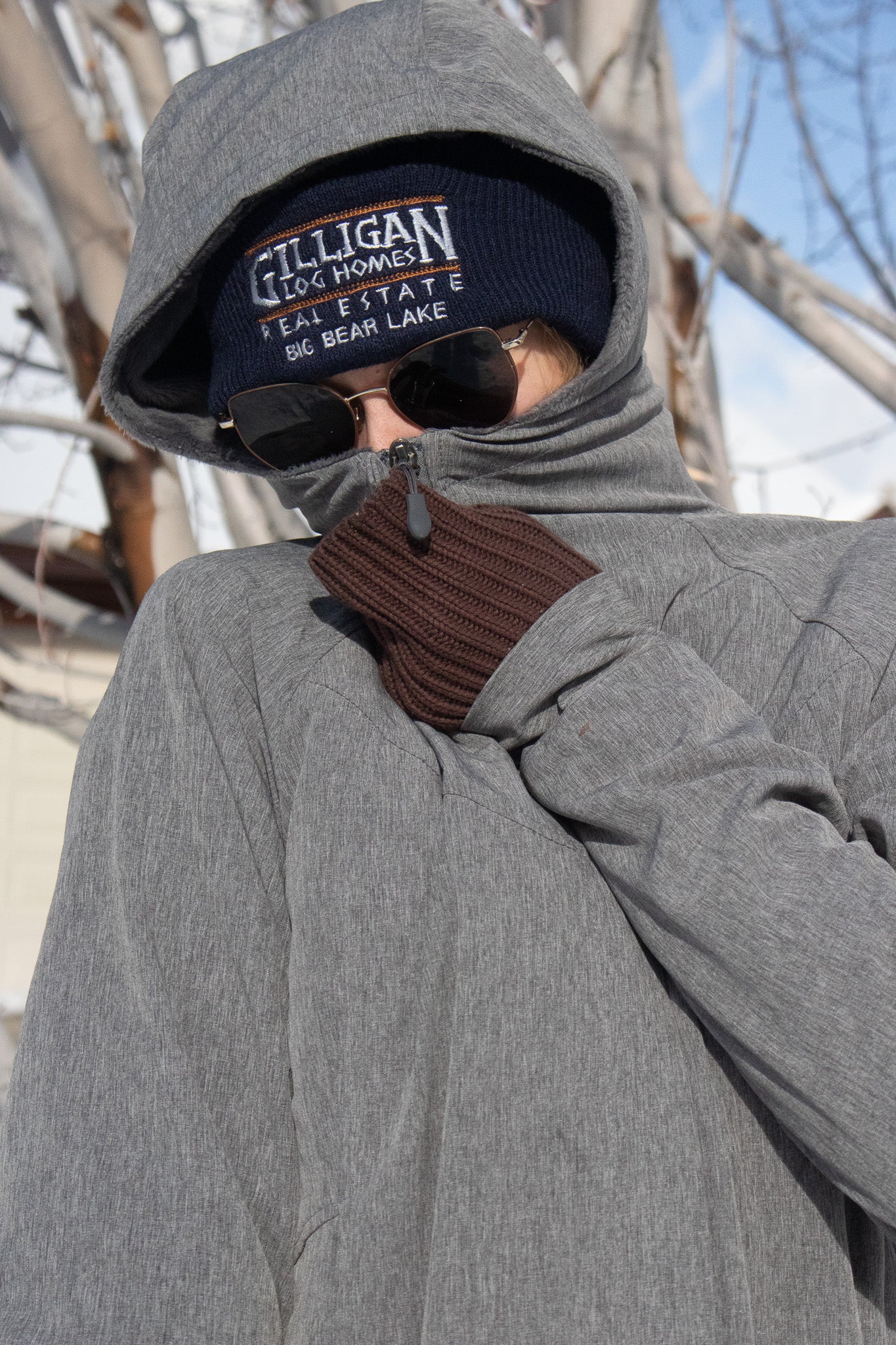 Knit Beanie Hat with "Gilligan Log Homes Real Estate Big Bear Lake"