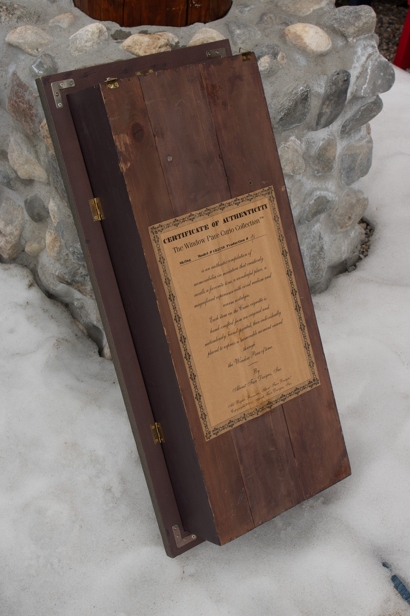 Curio Collection Skiing Model Windowpane with Certificate of Authenticity