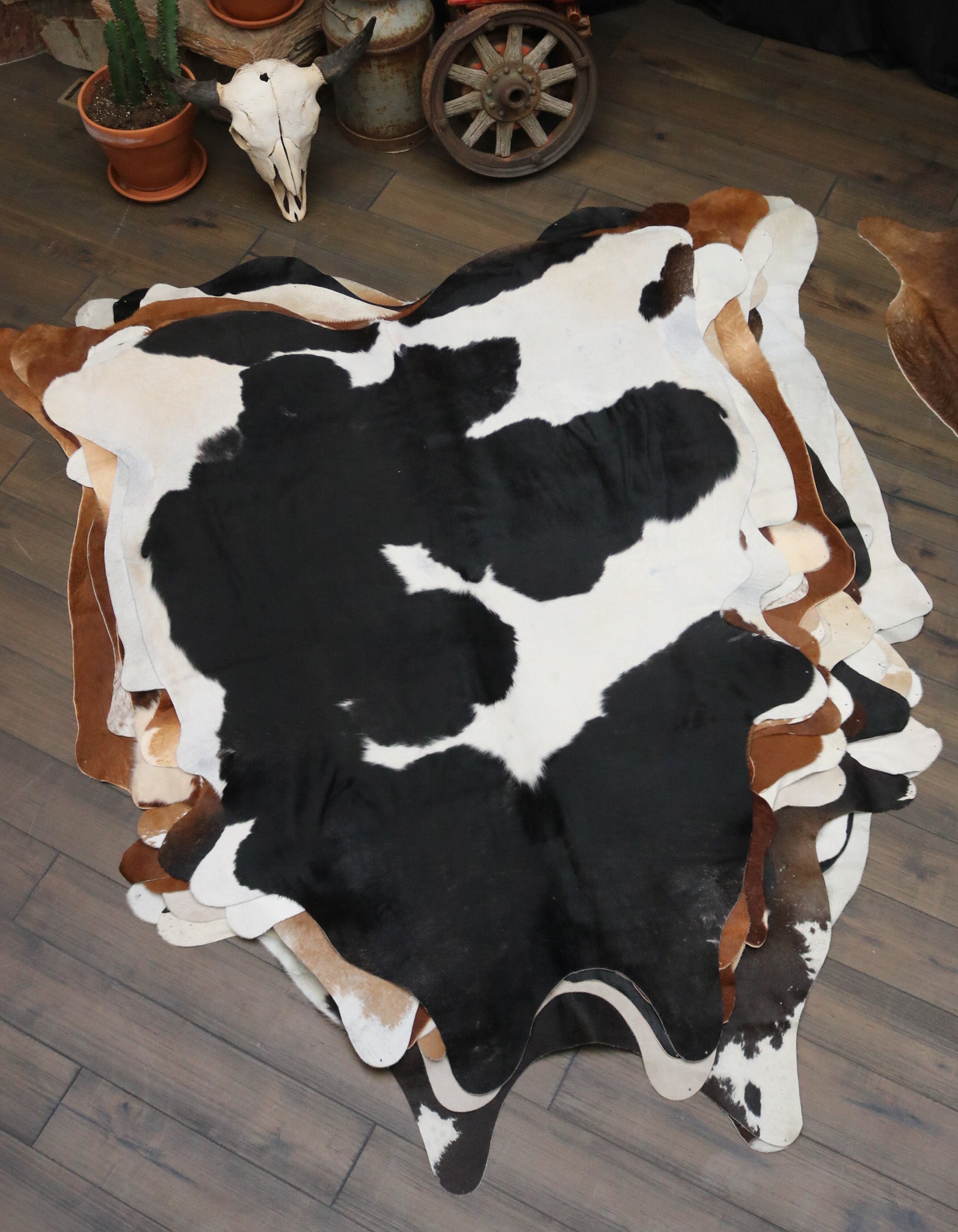 Genuine Black and White Cowhide Handmade in Brazil
