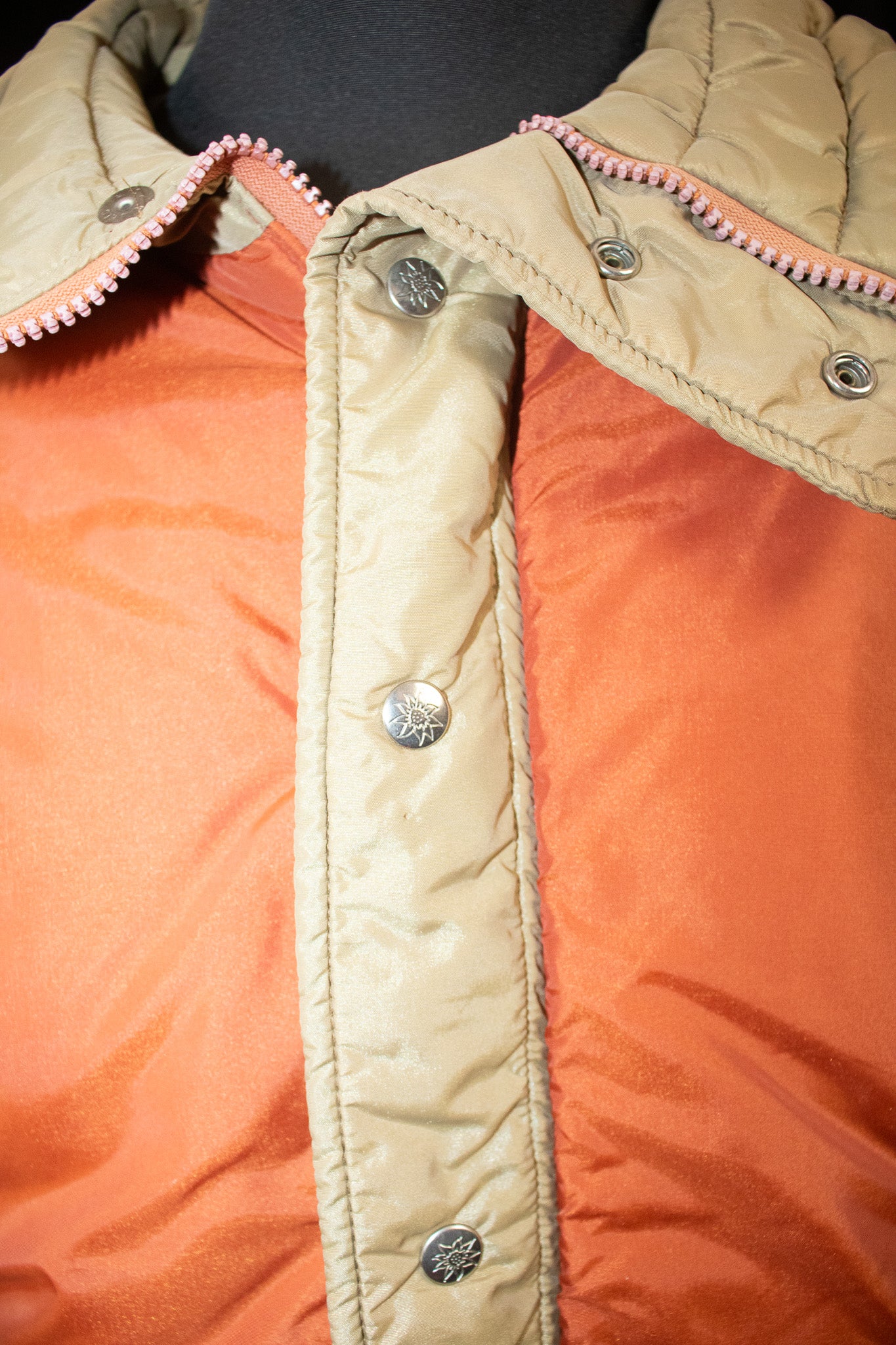 Vintage 80s Alpine Design Nylon Bomber Jacket L Orange/Khaki