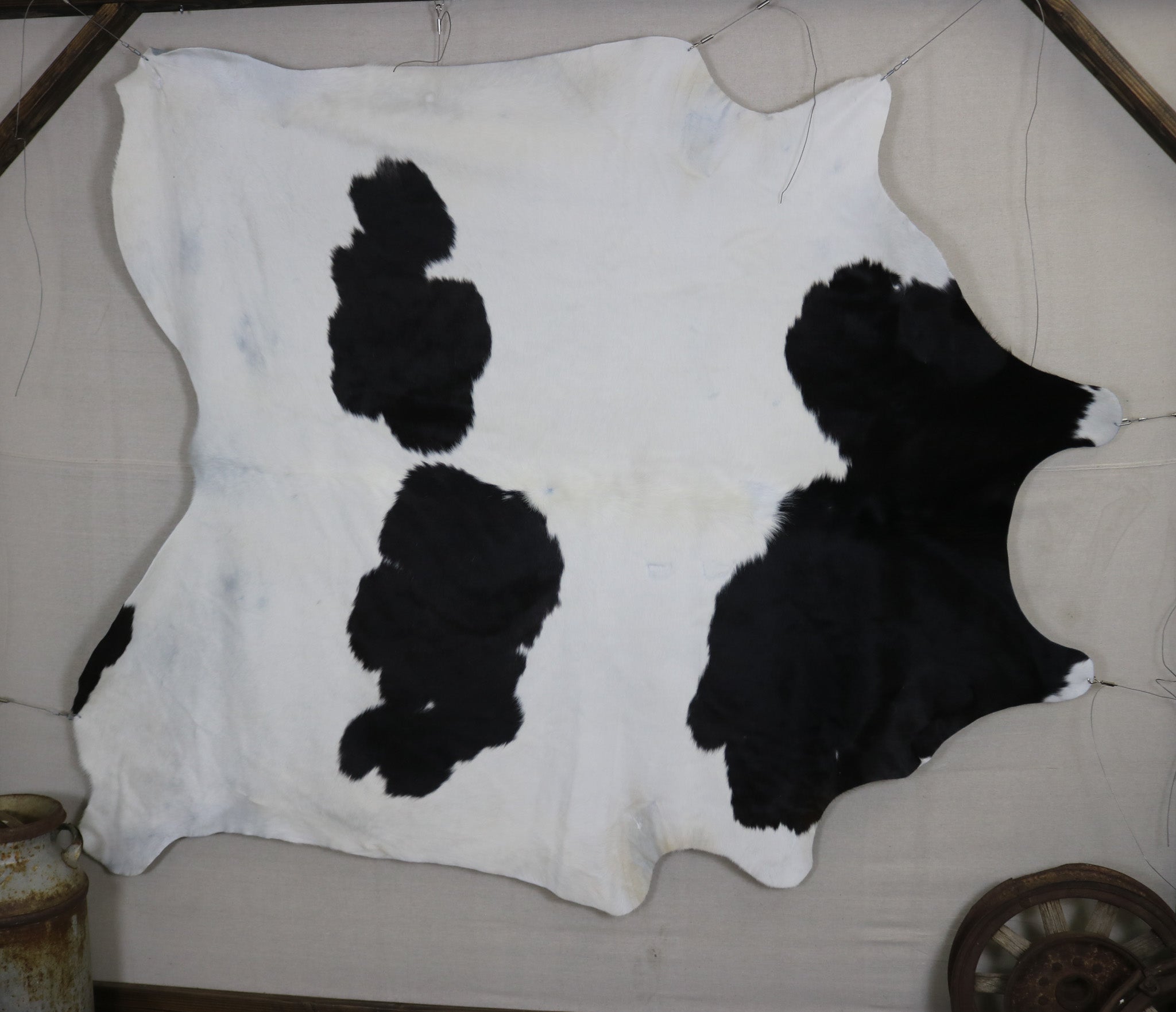 Unique Black and White Cowhide Handmade in Brazil