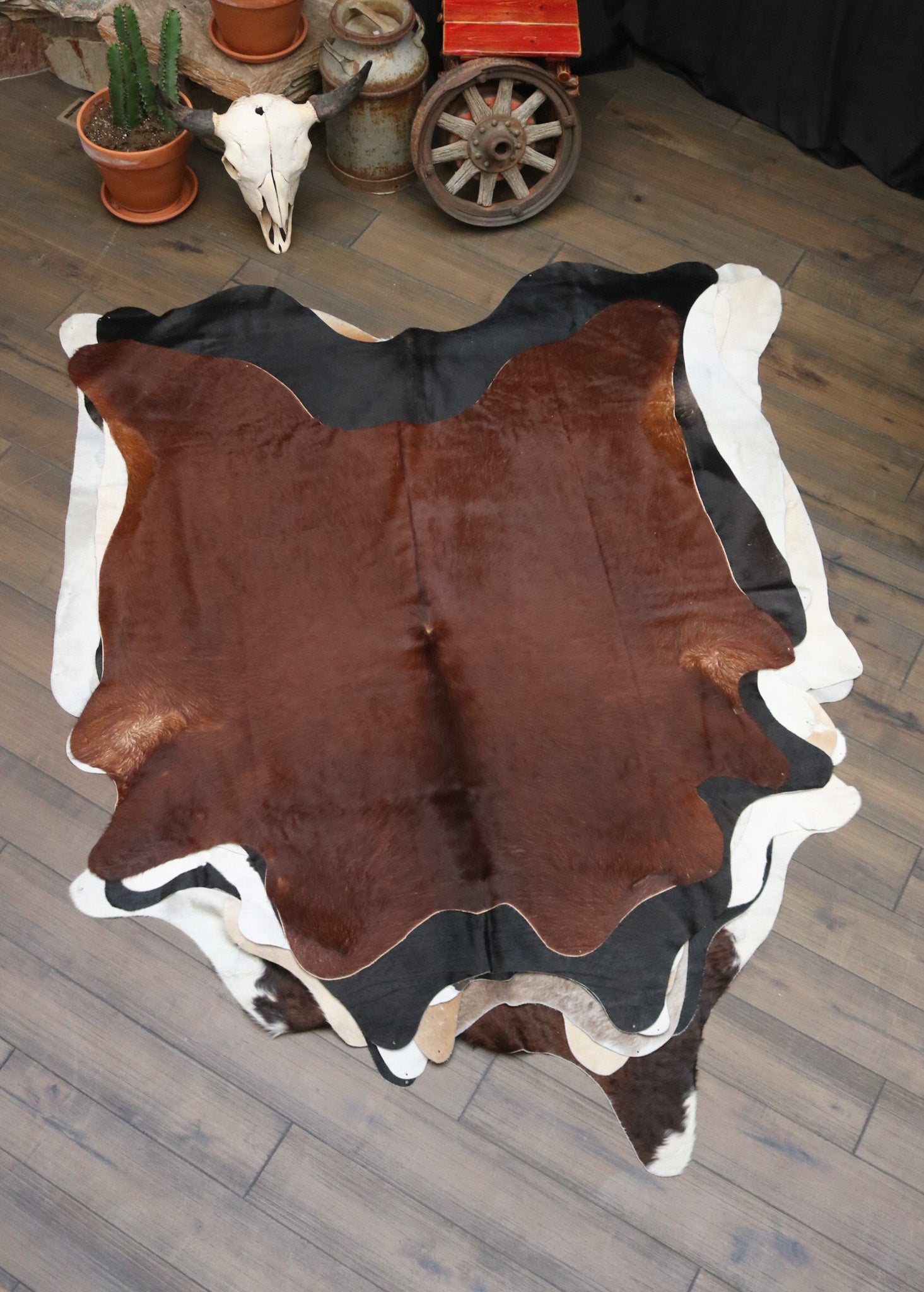 Remarkable Brown Cowhide Handmade By Artisan in Brazil