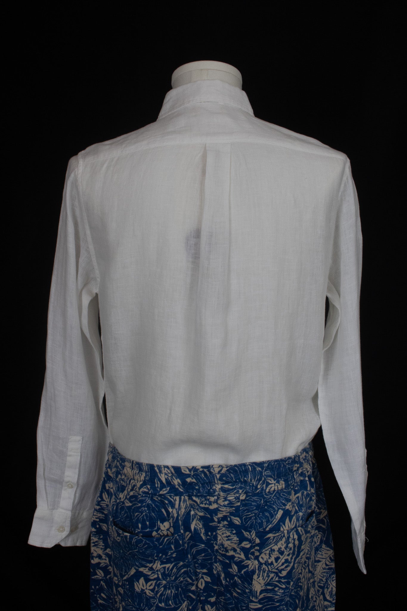 Panama Jack Long-Sleeve 100% Linen White Button-Up Shirt