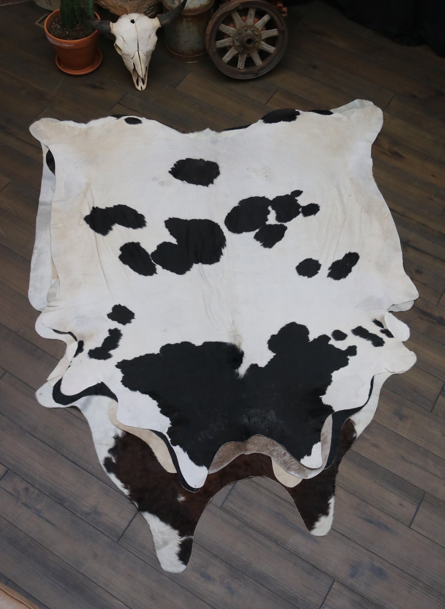 Stunning Black and White Cowhide Handmade in Brazil