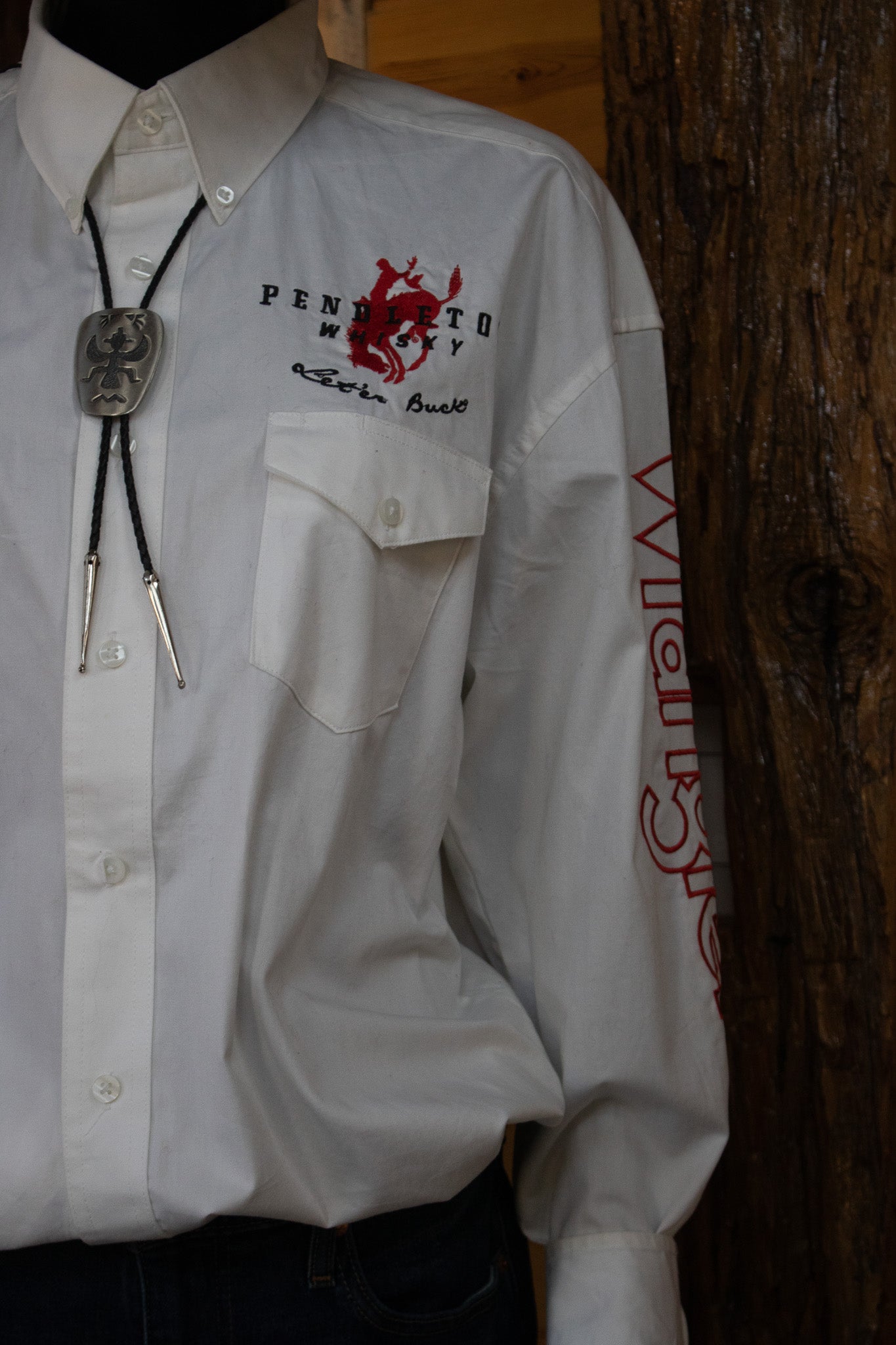 Wrangler Pendleton Whisky Cowboy Rodeo Button Down Long Sleeve Shirt Size L