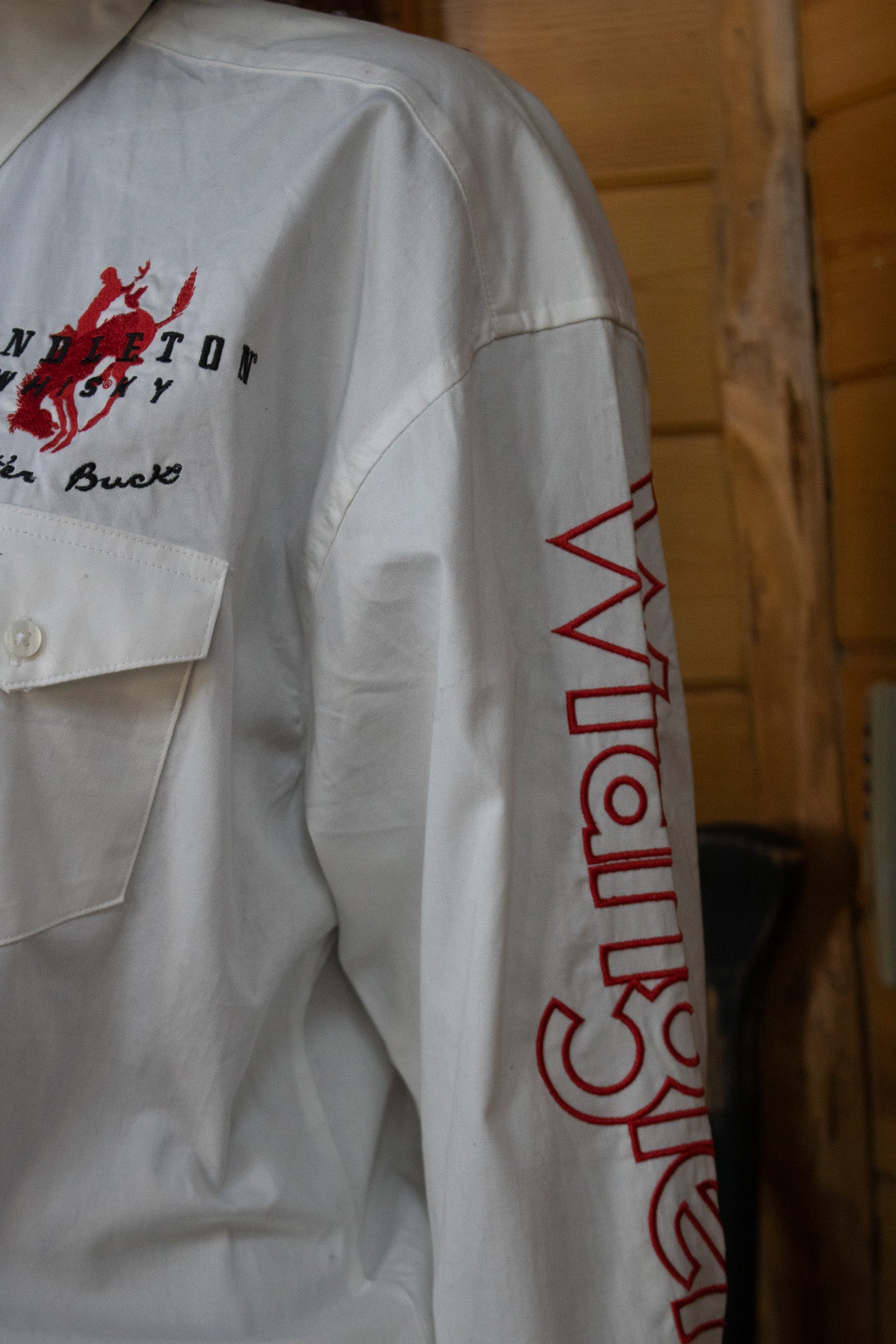 Wrangler Pendleton Whisky Cowboy Rodeo Button Down Long Sleeve Shirt Size L