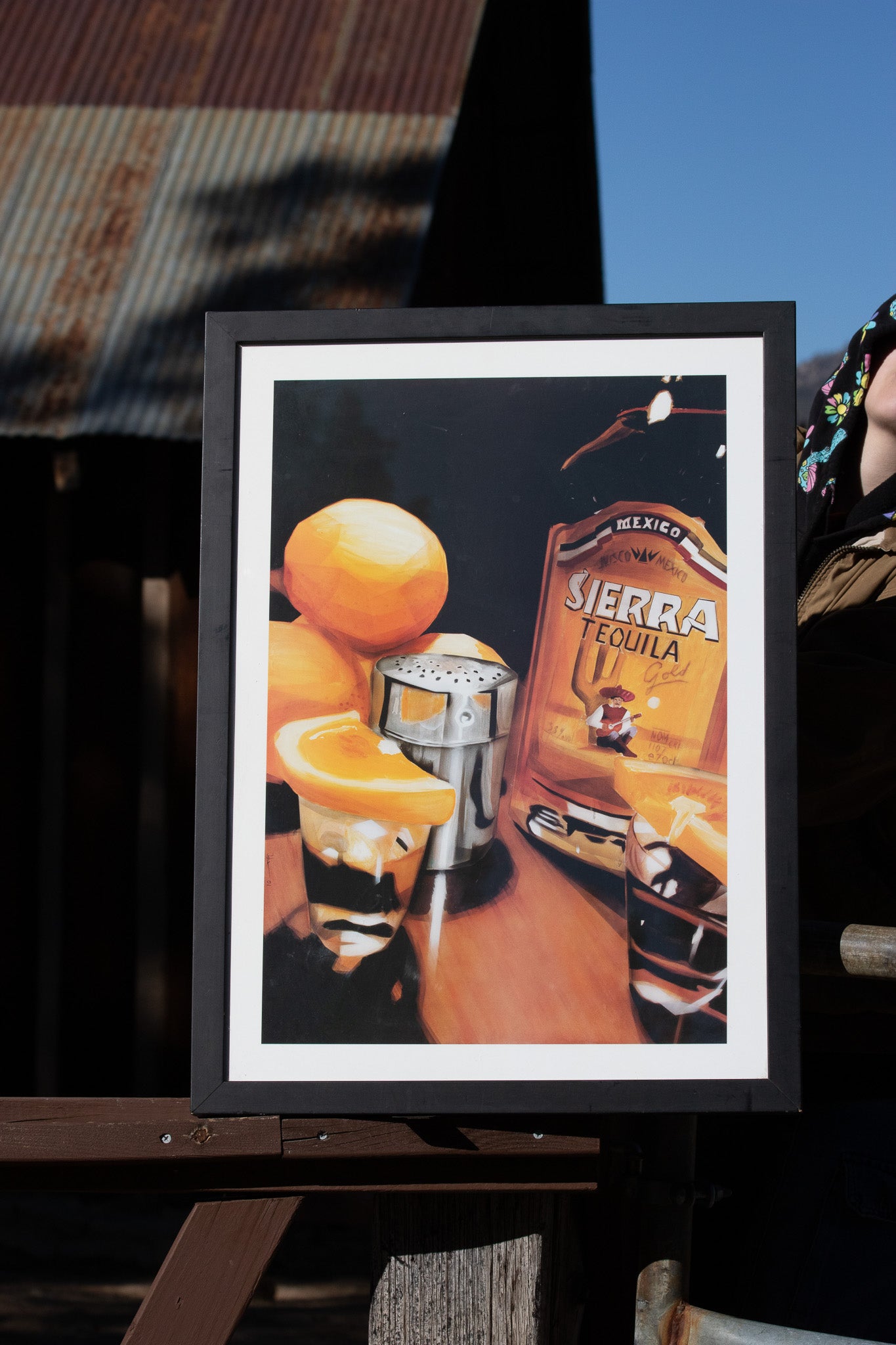 Sierra Tequila Mexico Framed Art Piece featuring the Sierra Tequila, Shot Glasses, & Lemons