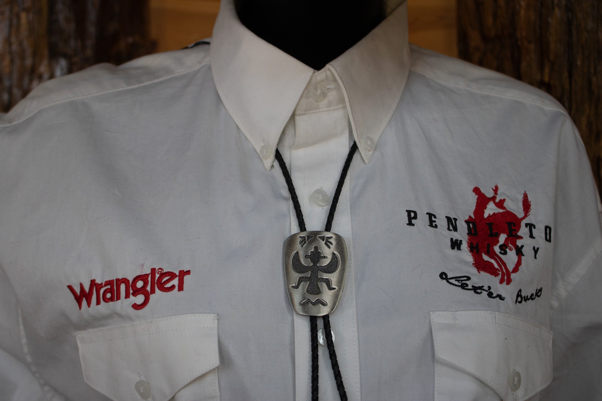 Wrangler Pendleton Whisky Cowboy Rodeo Button Down Long Sleeve Shirt Size L