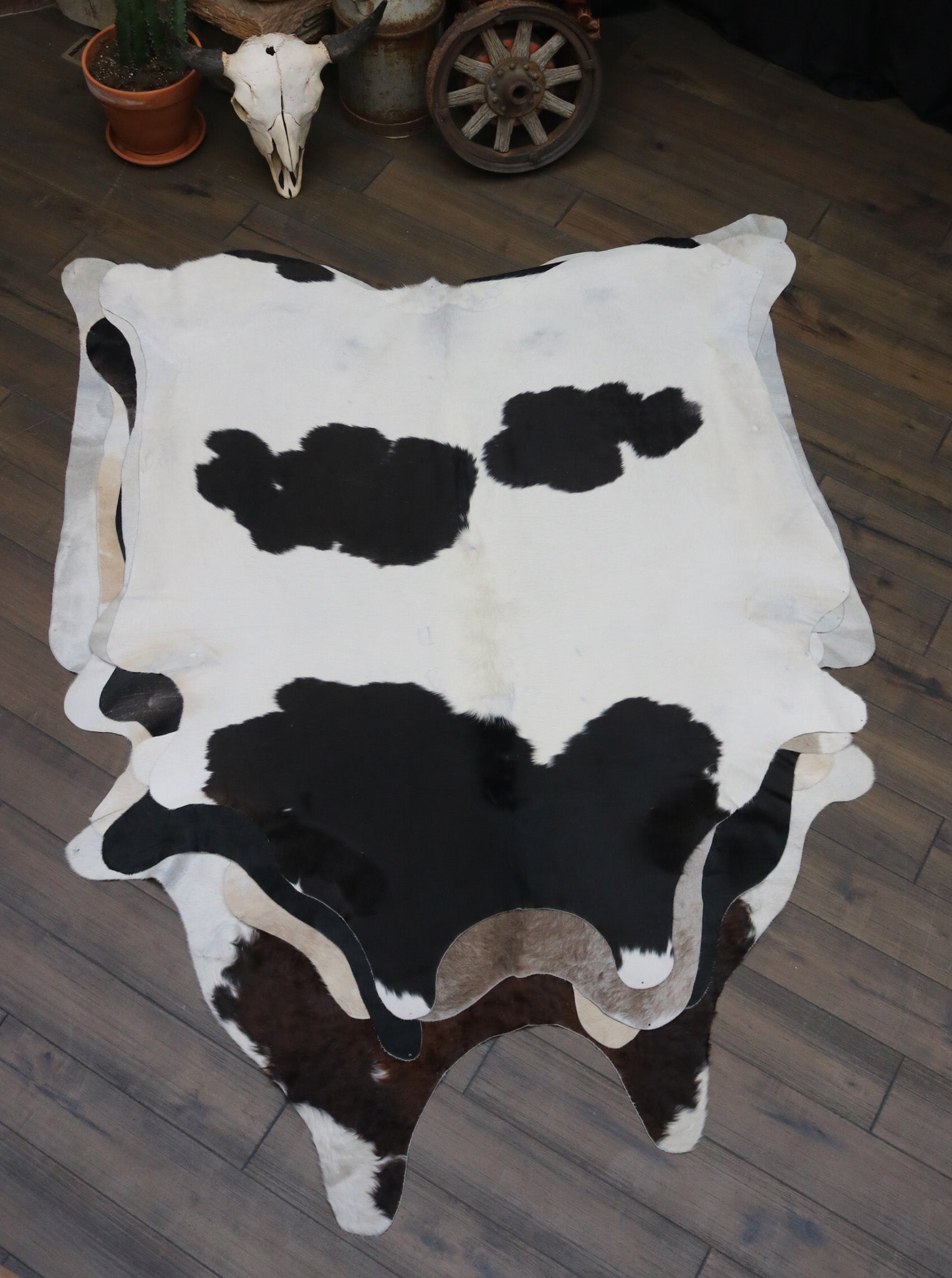 Unique Black and White Cowhide Handmade in Brazil