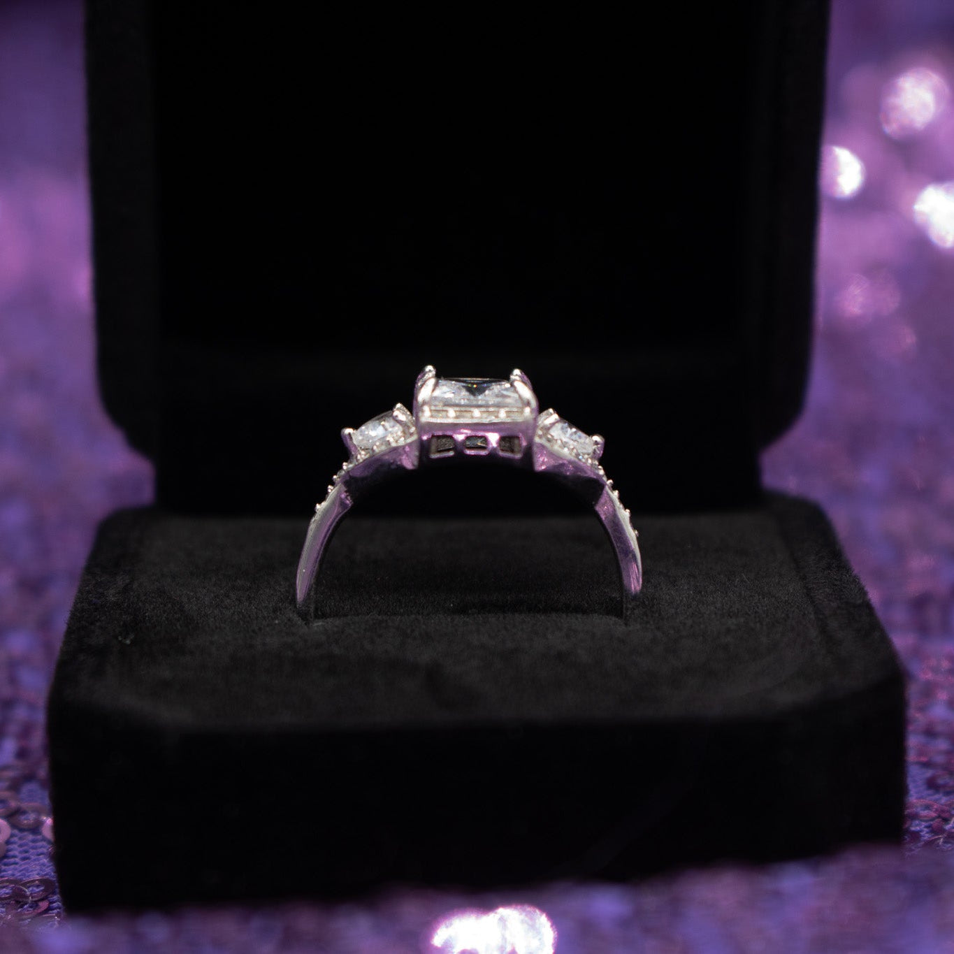 Princess Cut Cubic Zirconia Silver Ring