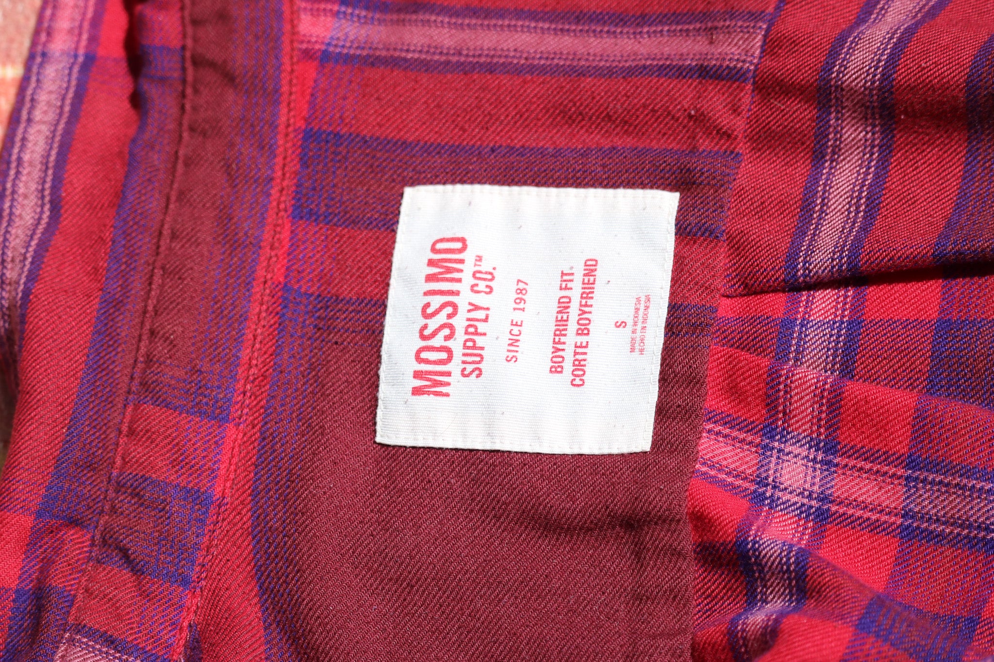 Red Mossimo Supply Co Plaid Flannel Size Small