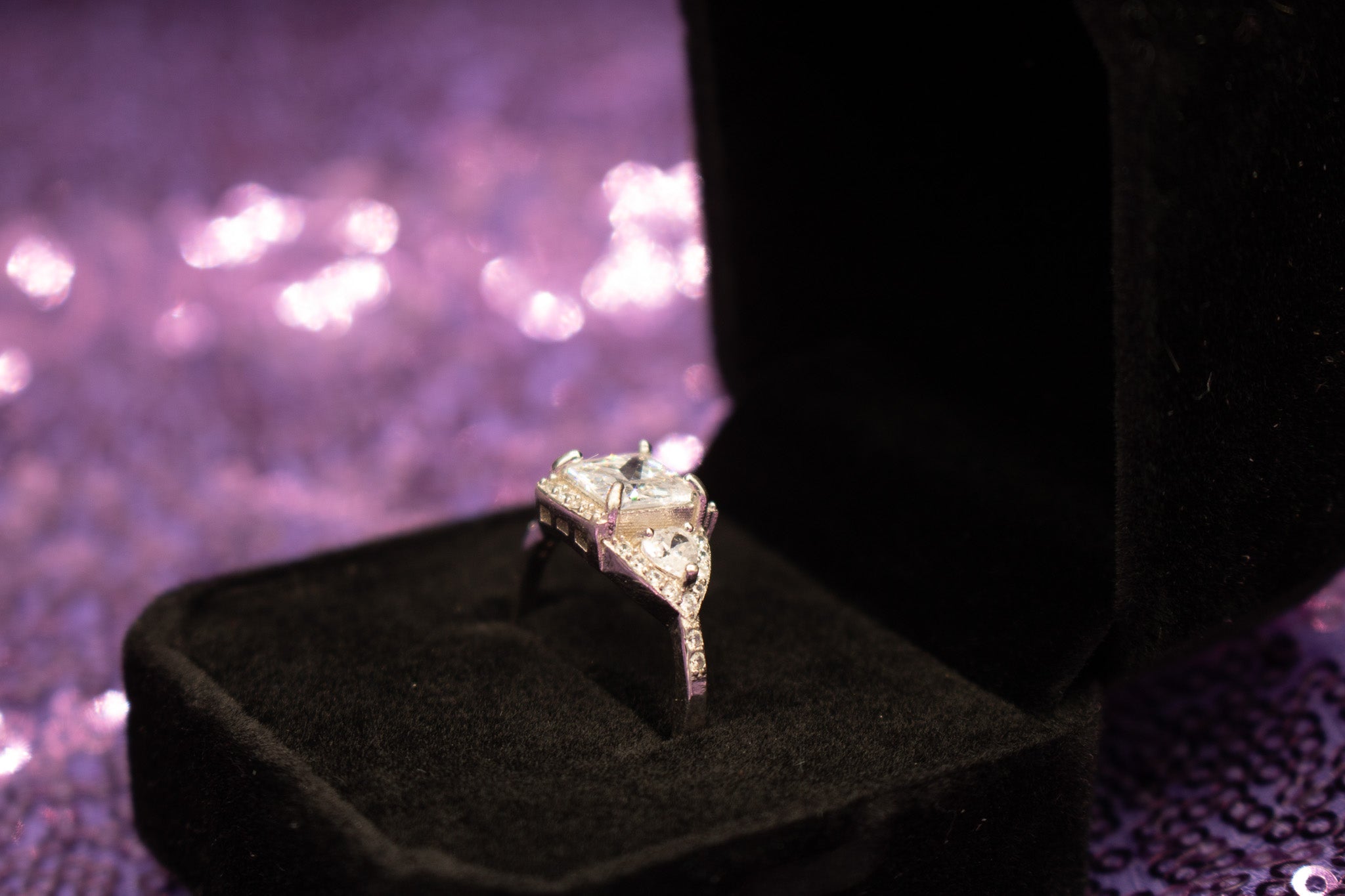 Princess Cut Cubic Zirconia Silver Ring