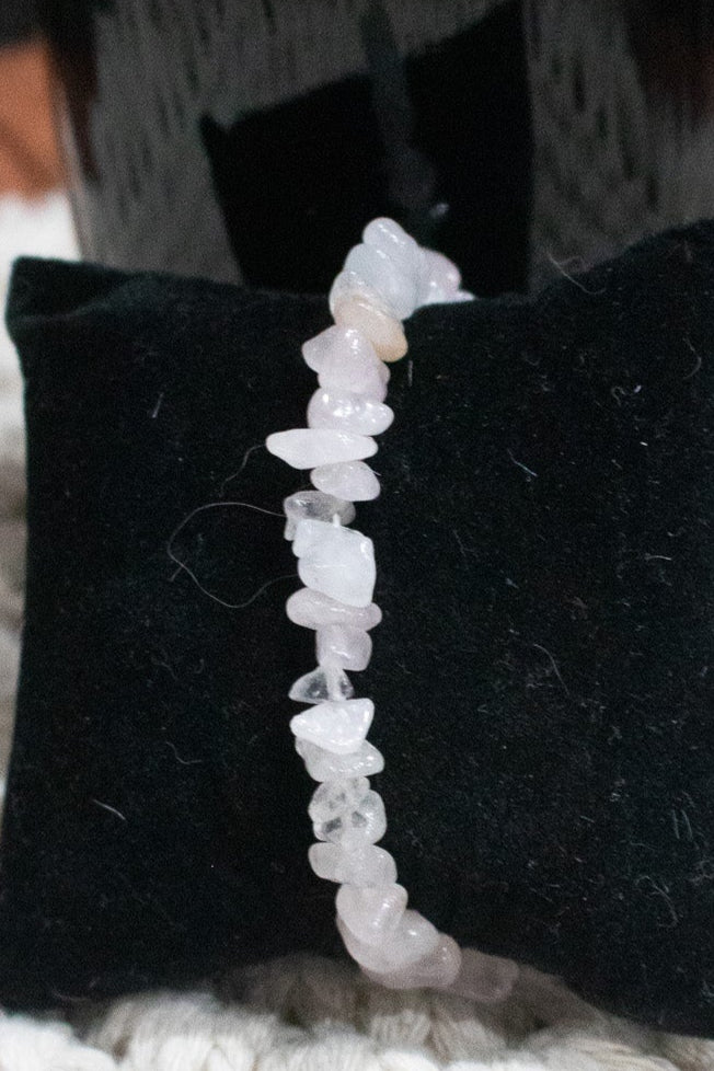 White Quartz Stone Stretchy Bracelet