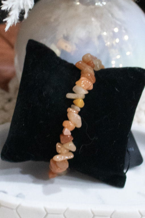 Carnelian Agate Beaded Stretchy Bracelet
