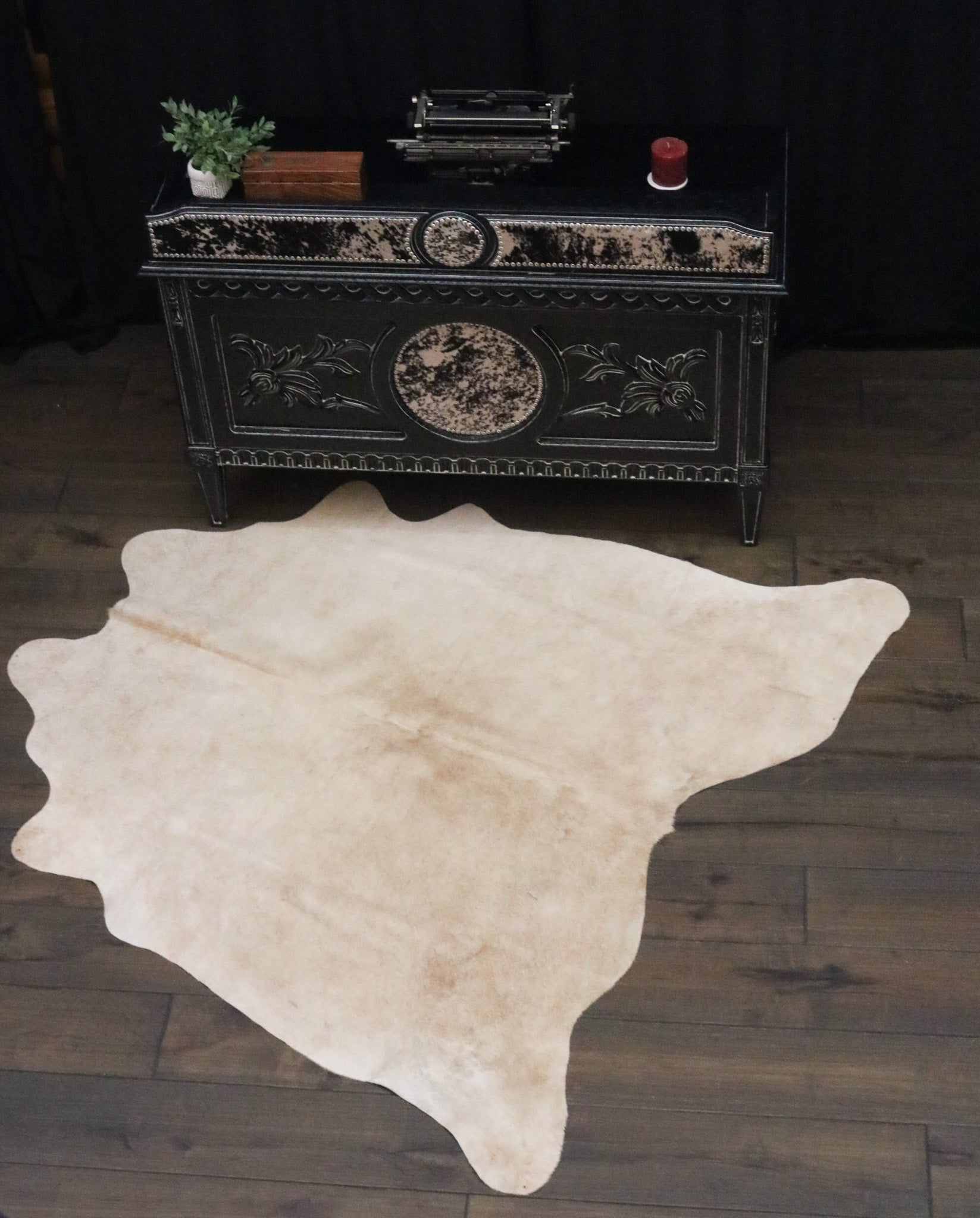 Stunning White Cowhide Handmade in Brazil