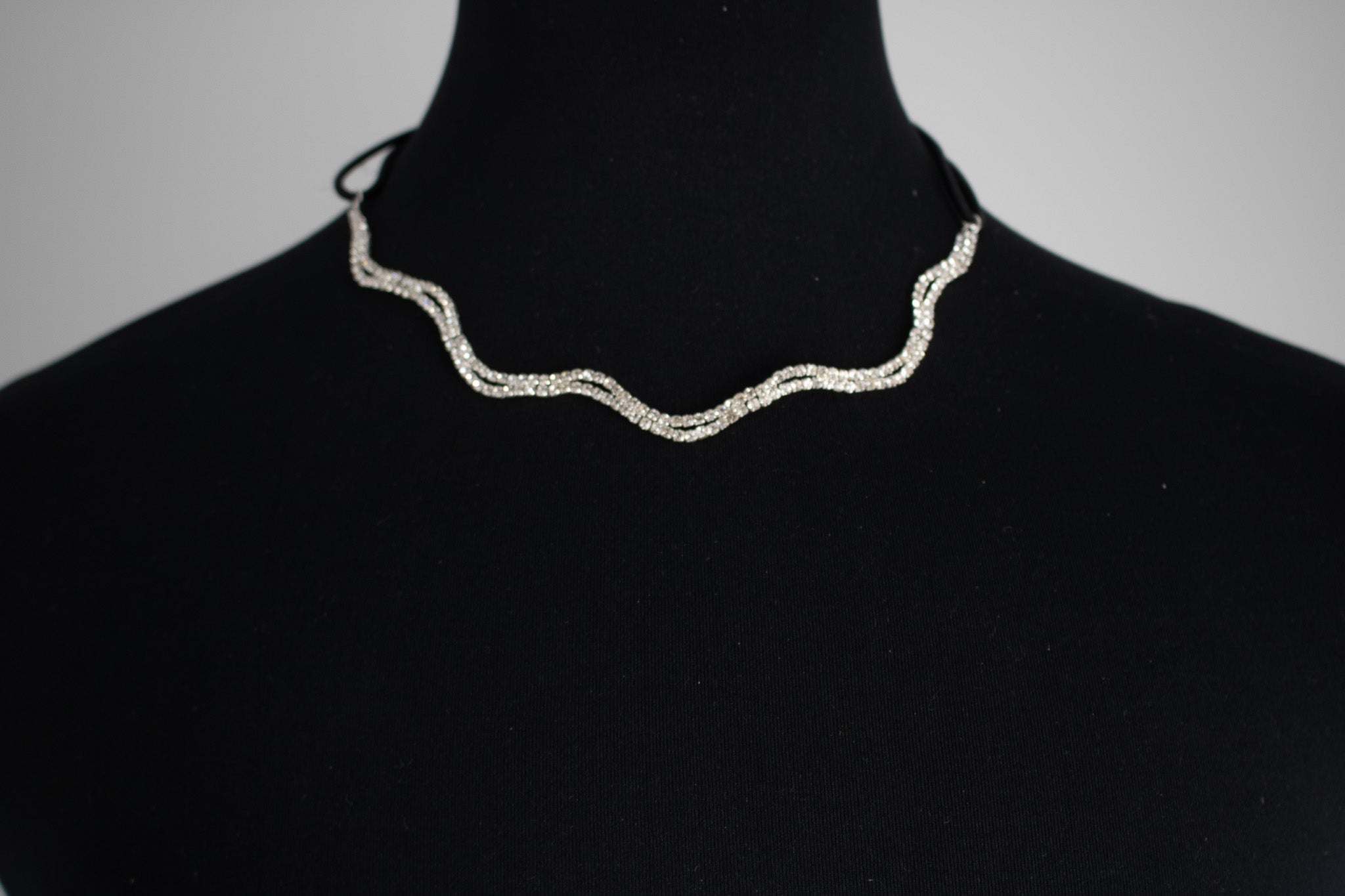 Silver Aluminum Cubic Zirconia Necklace