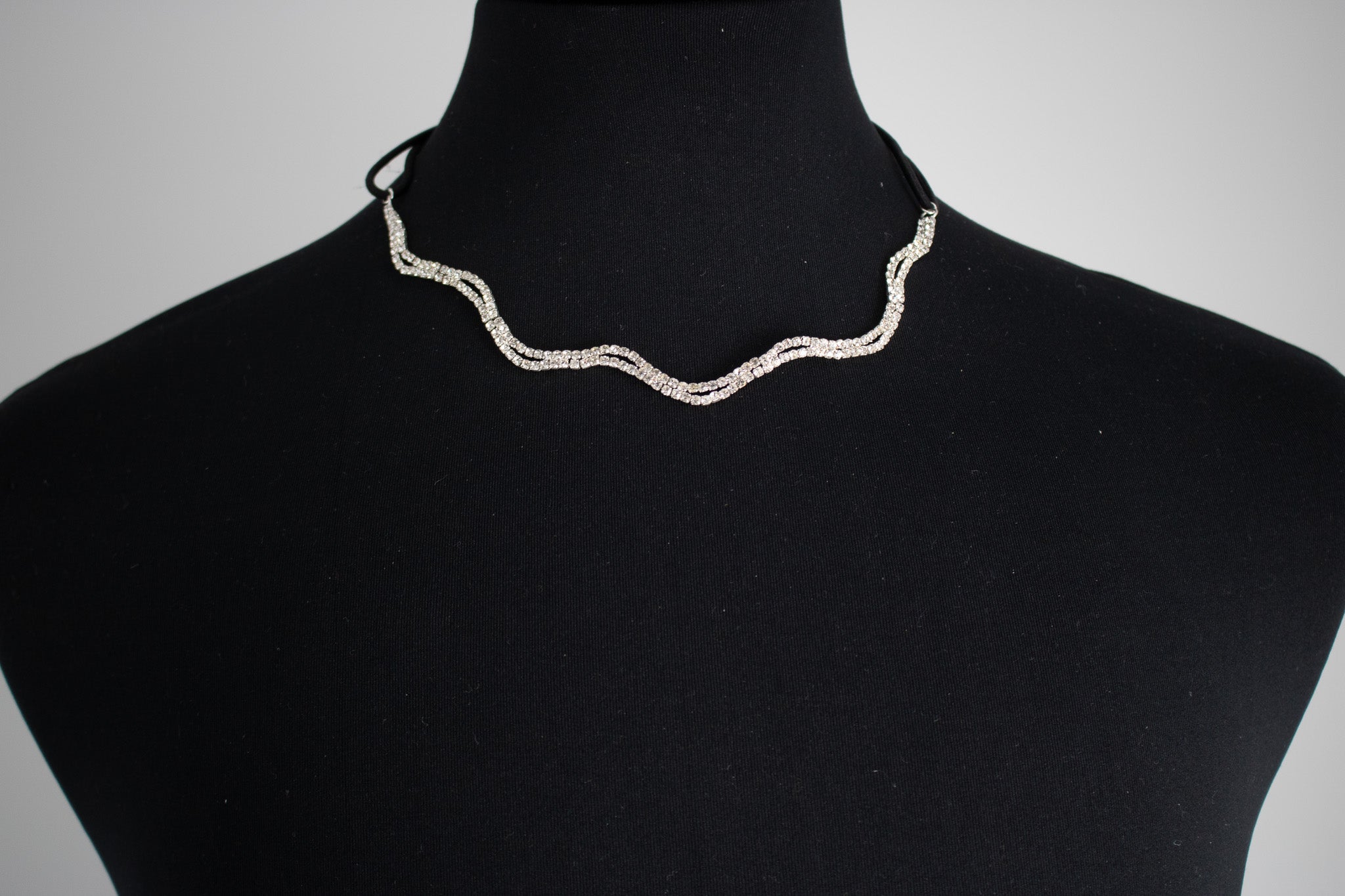 Silver Aluminum Cubic Zirconia Necklace