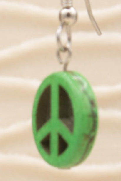 Peace Sign Dangle Earrings