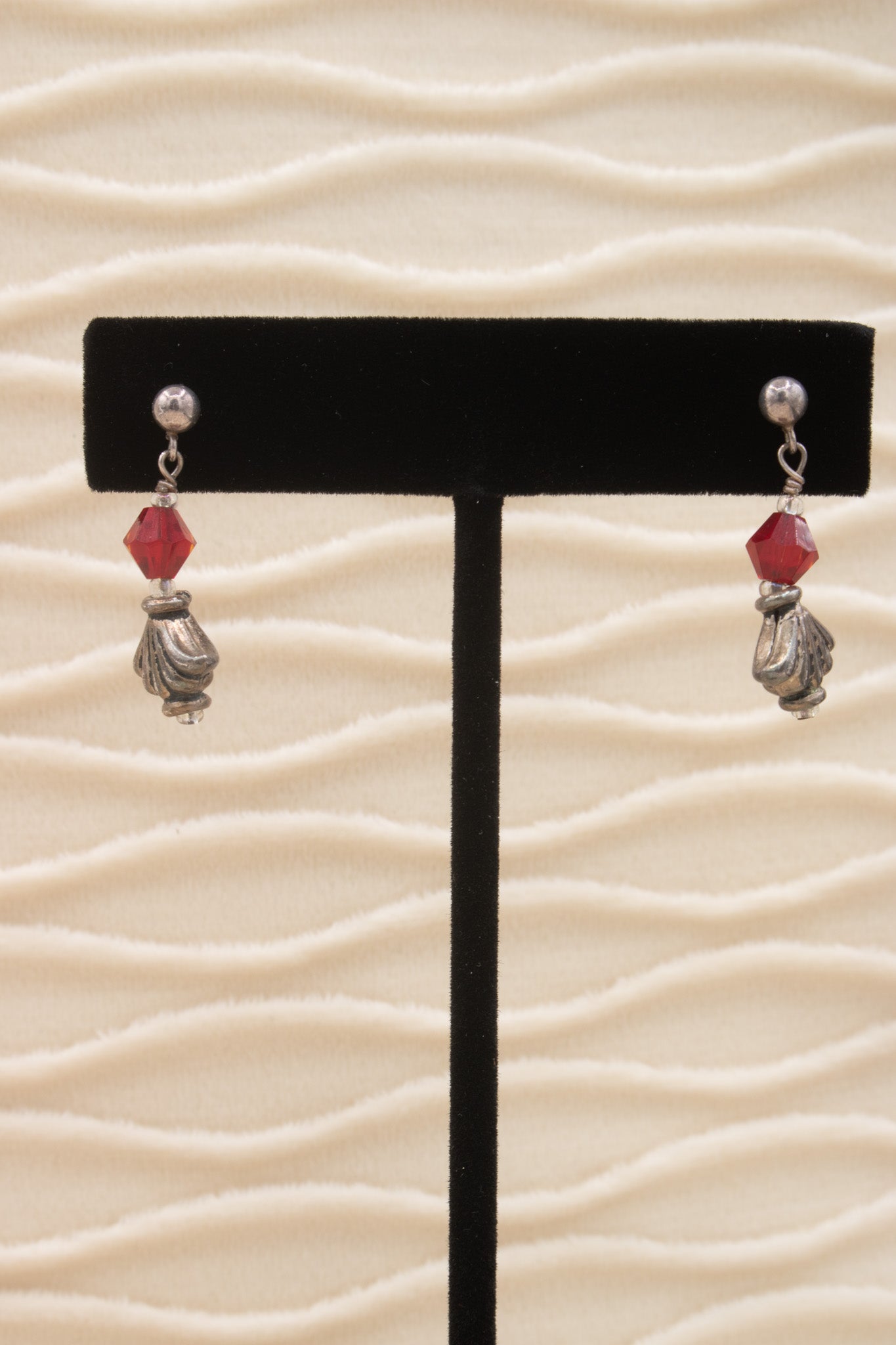 Red Jewel Dangle Earrings