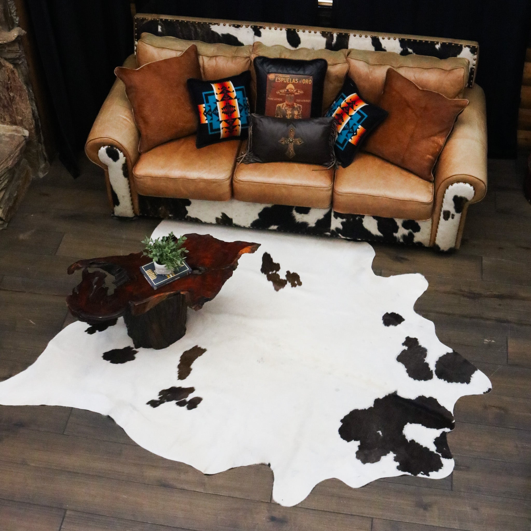Genuine Black and White Cowhide Handcrafted by Artisan in Brazil