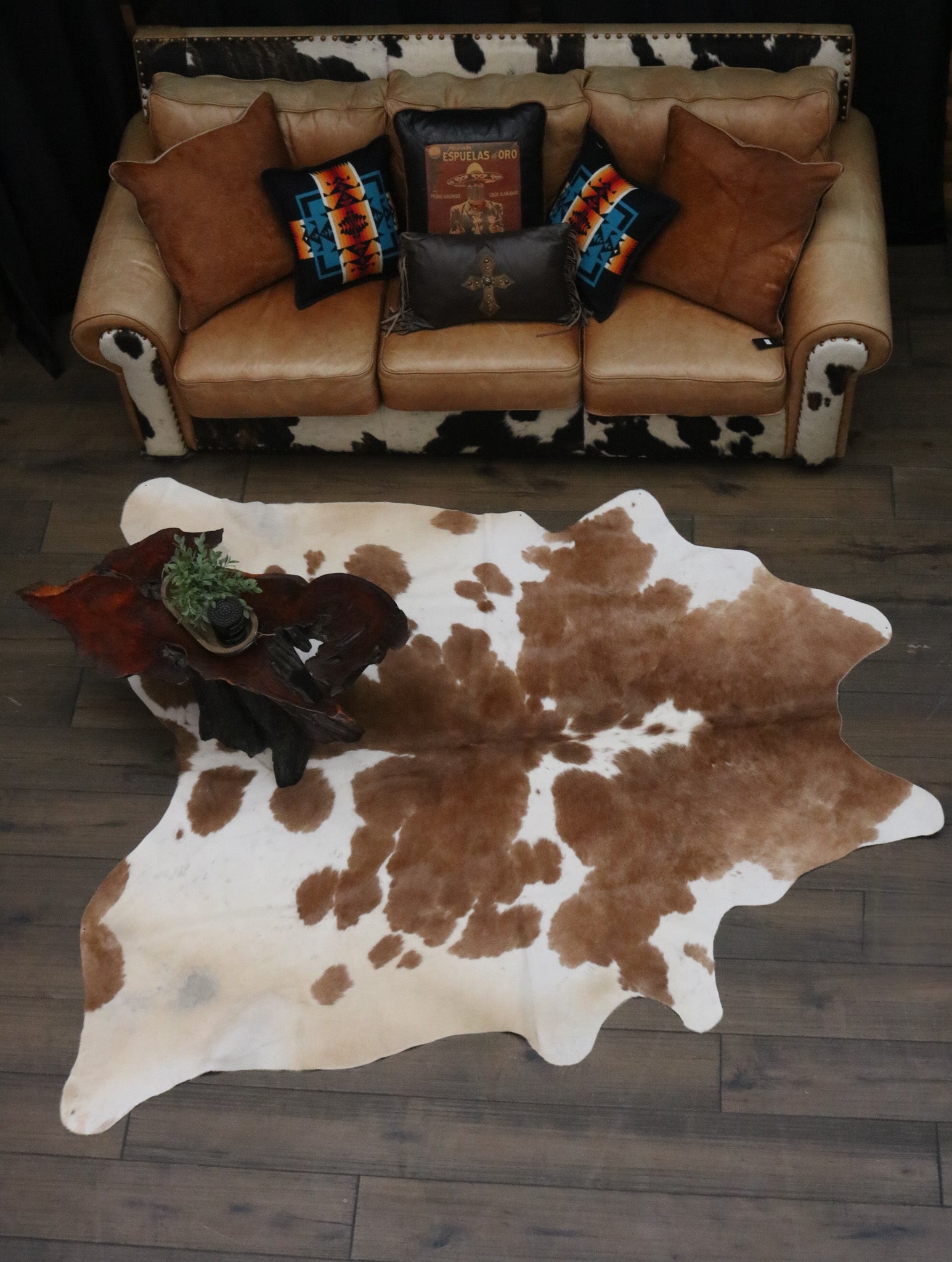 Fabulous Light Brown and White Cowhide Handmade in Brazil