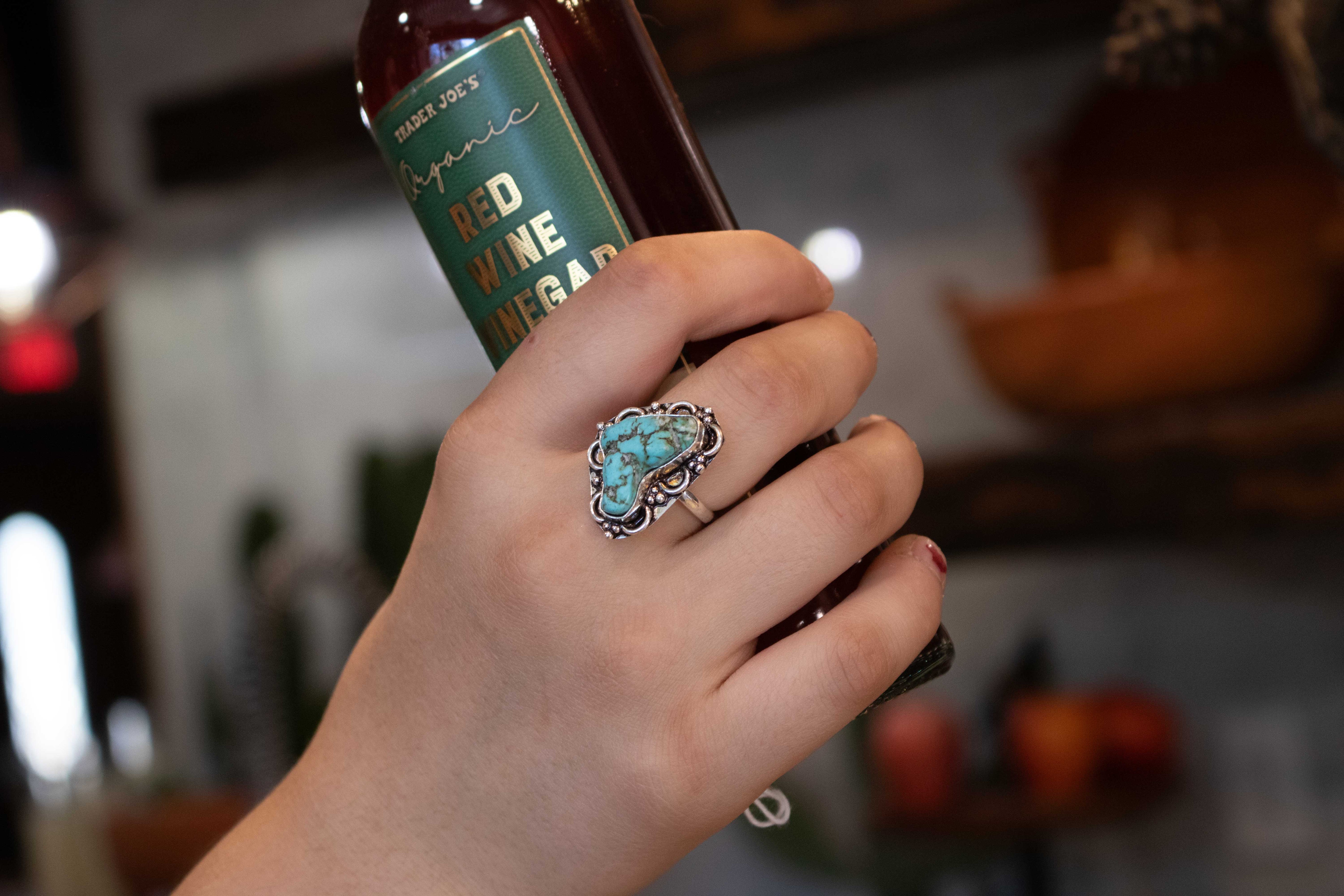 Faux Turquoise Gemstone Ring Size 8.5