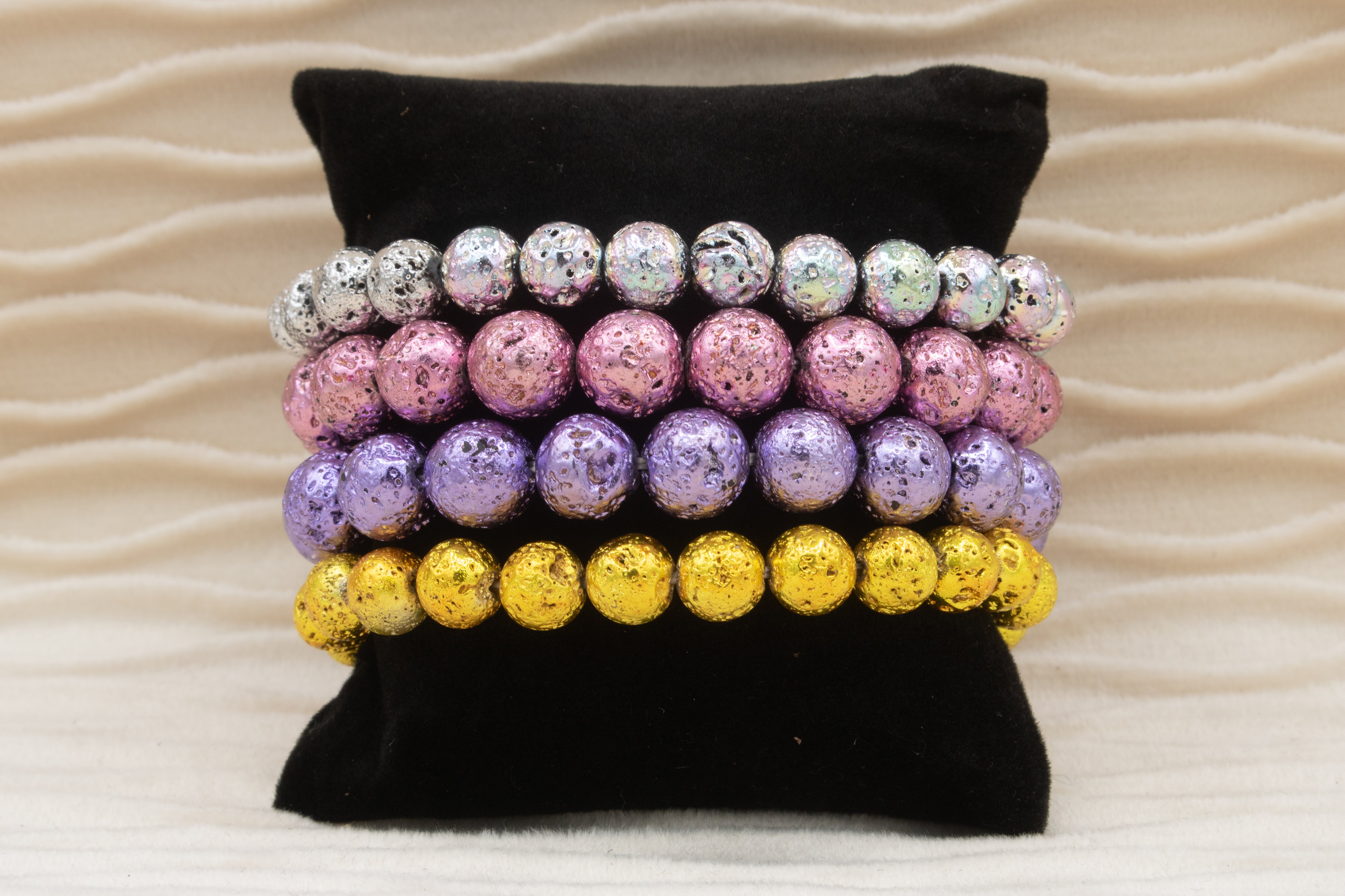 Glistening Beaded Strech Bracelets