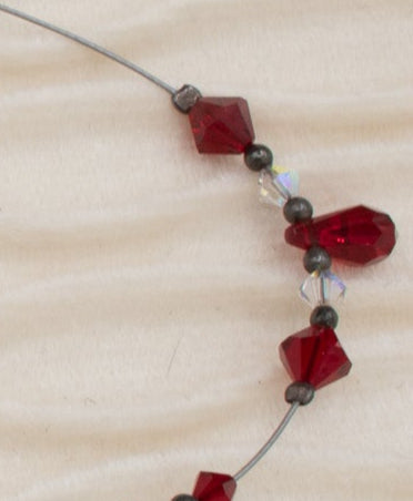 Danity Wire Red Jewel Necklace