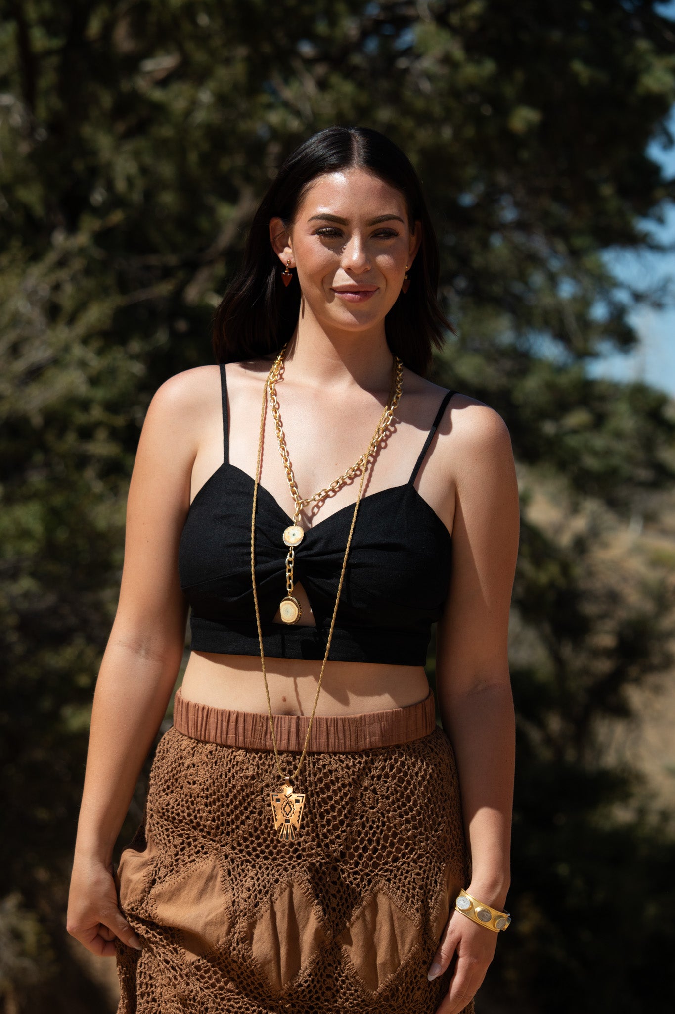 Solid Copper Thunderbird Charm Necklace