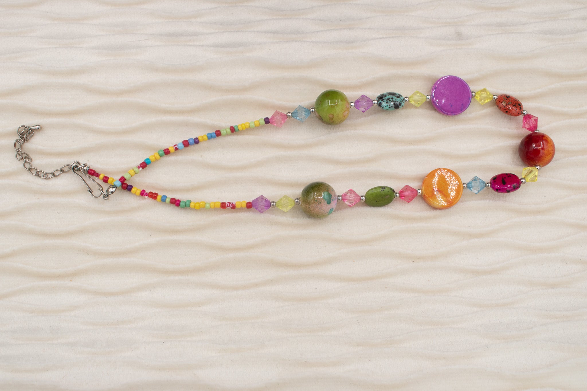 Irregular Multicolored Resin Beaded Necklace