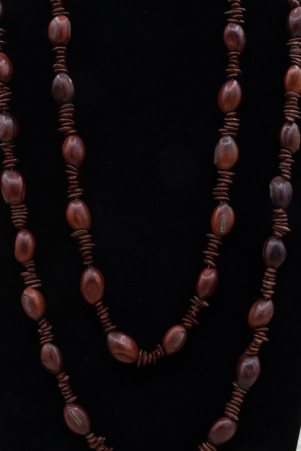 Hawaiian Vintage Brown Koa Seed Necklace