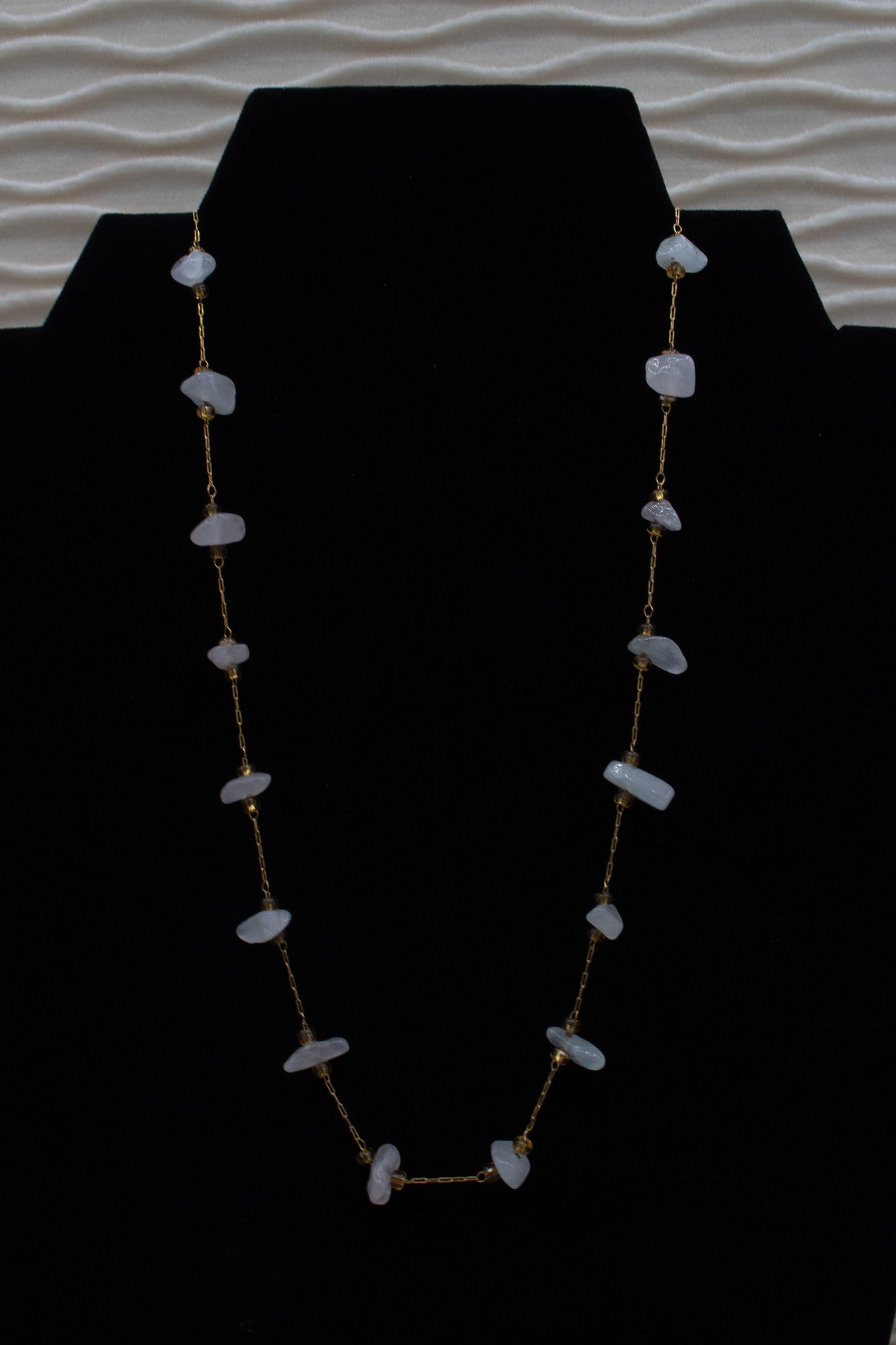 Healing Quartz Stones Adorned with Gold Colored Chain Necklace