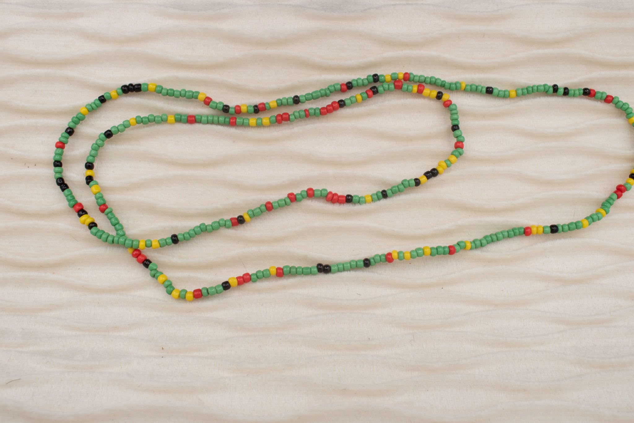 Dainty Bright Green, Red, Yellow Beaded Necklace