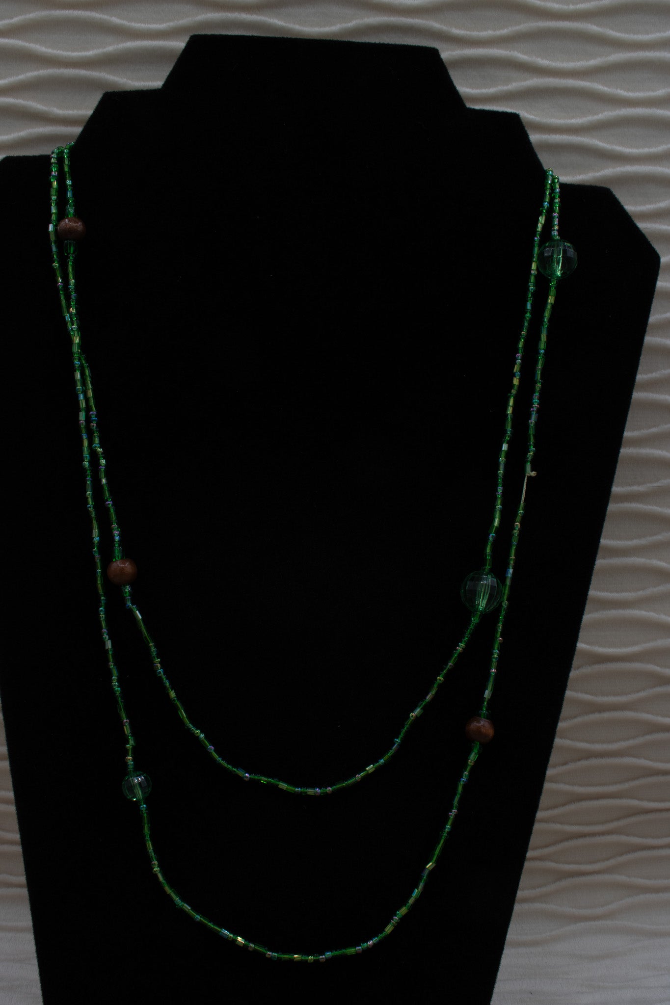 Dainty Green Beaded Gemstone Necklace