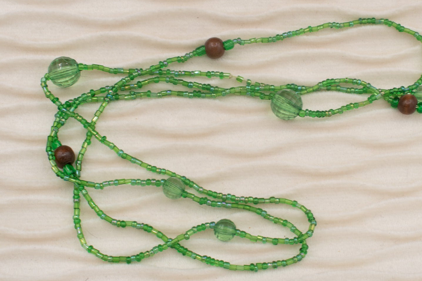 Dainty Green Beaded Gemstone Necklace