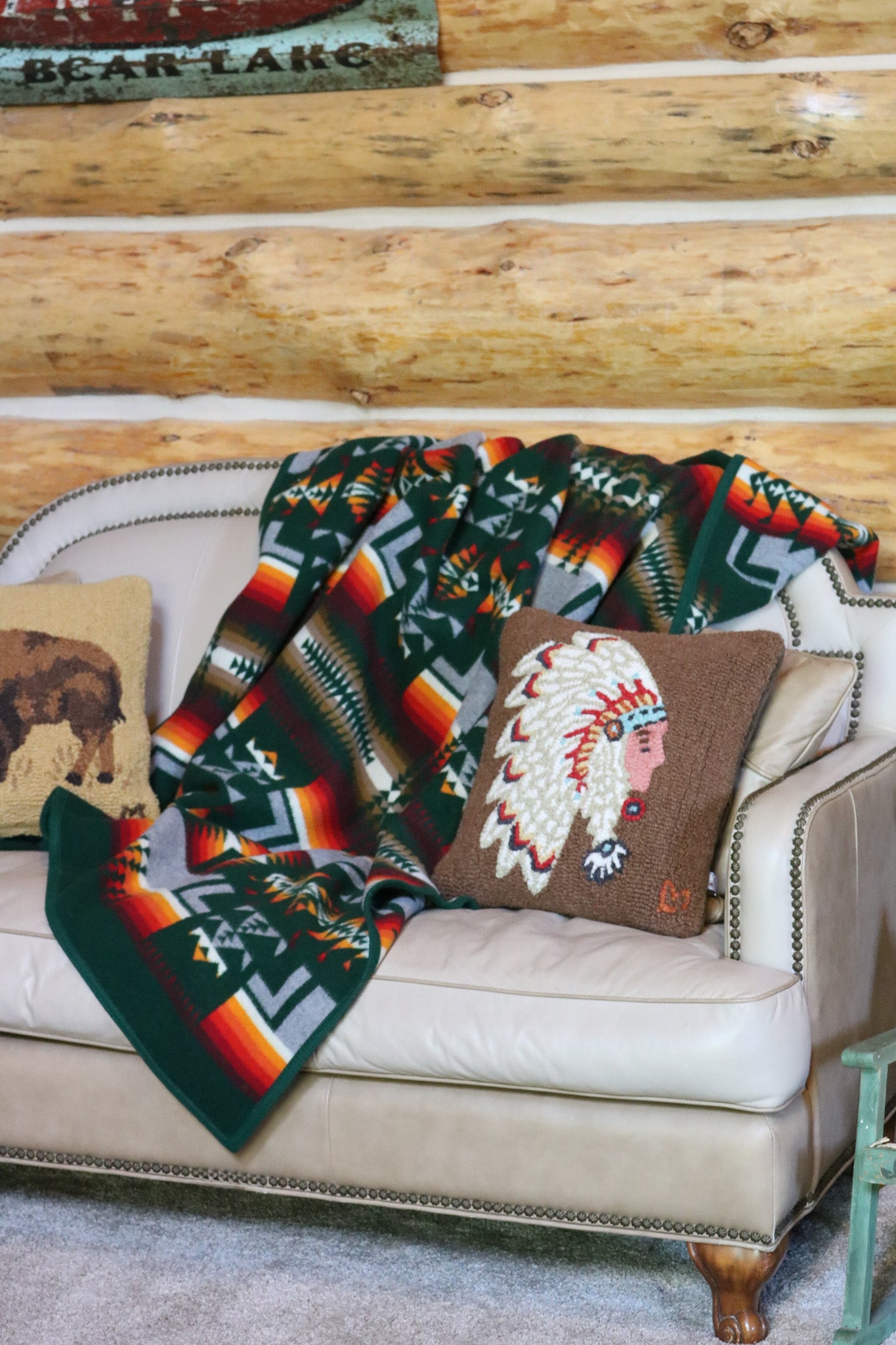 Pendleton Beaver State Green Blankets - 63"x80" Twin Size