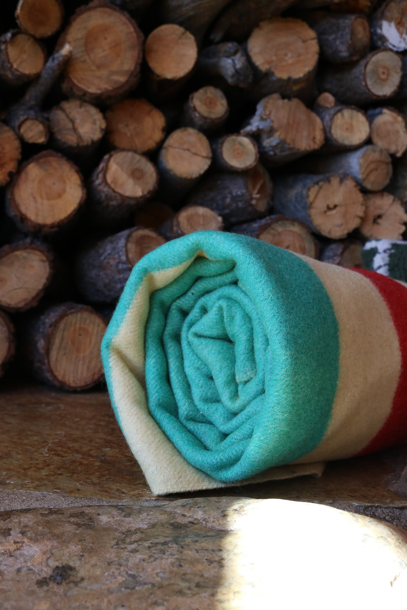 Hudson's Bay Point Wool Blanket Off-White Bold Multi-Colored Stripes