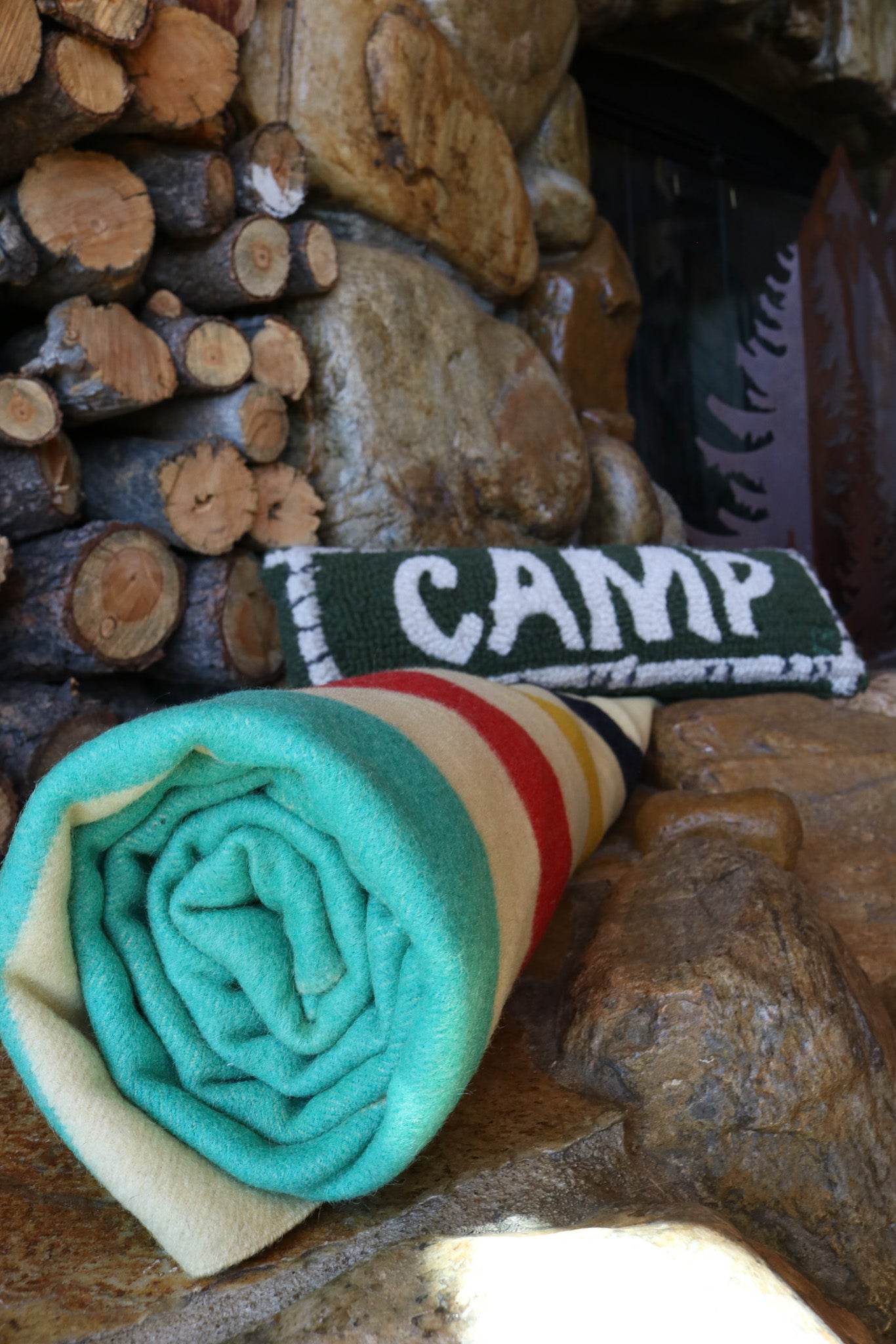 Hudson's Bay Point Wool Blanket Off-White Bold Multi-Colored Stripes