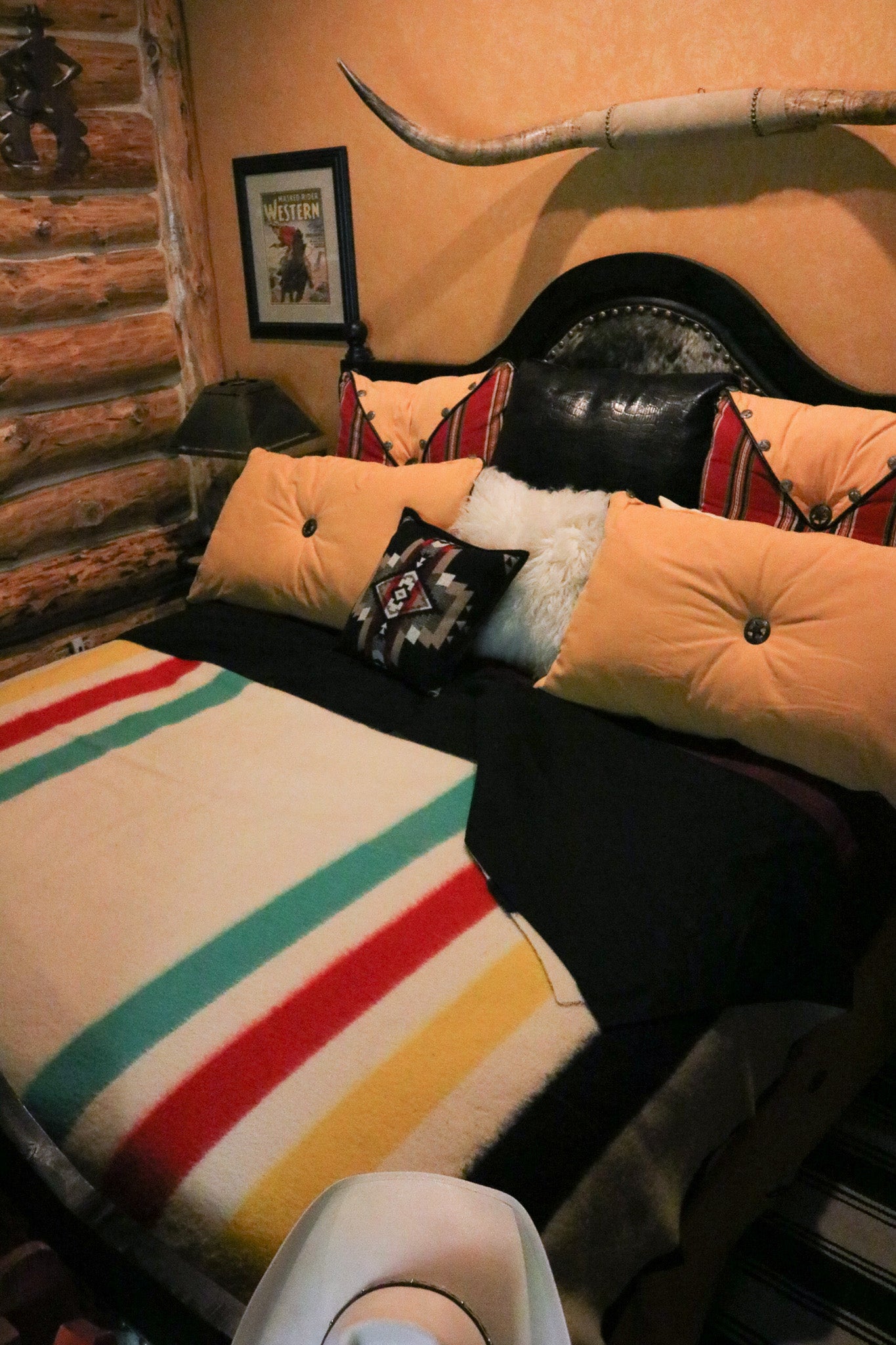 Hudson's Bay Point Wool Blanket Off-White Bold Multi-Colored Stripes